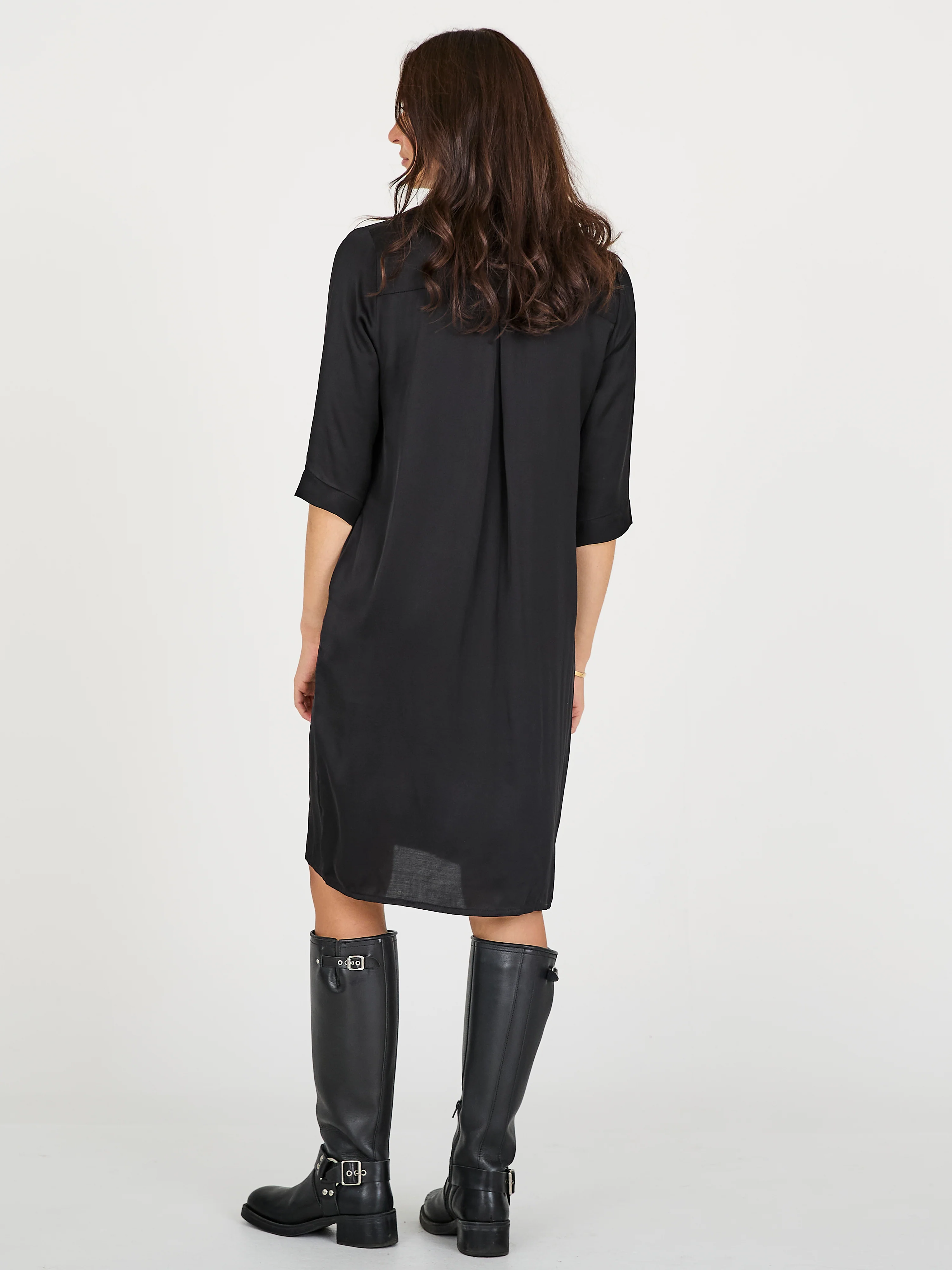 CILJE tunic dress solid - Black - Image 3