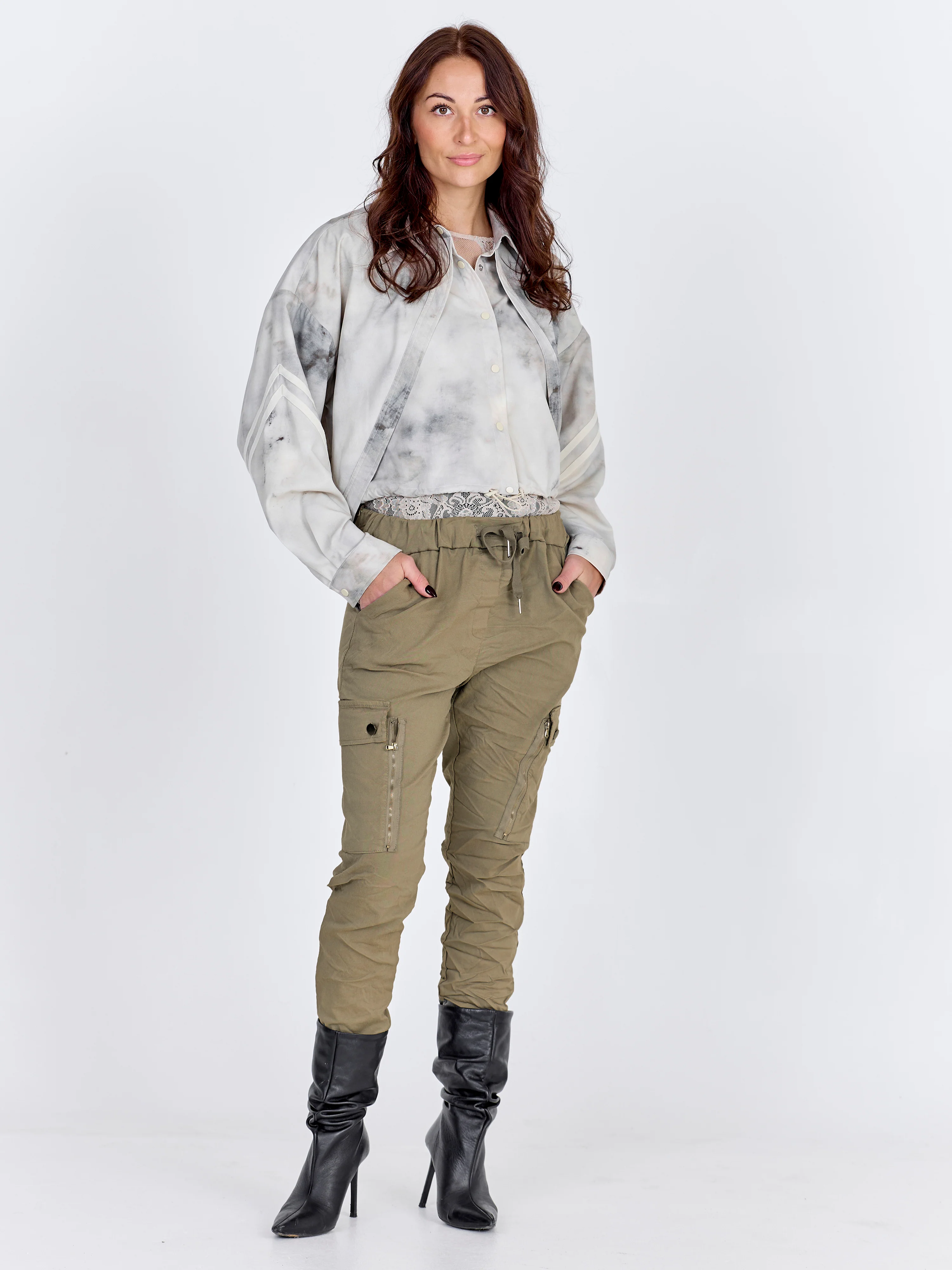 CARMEN cargo trousers - Army - Image 4