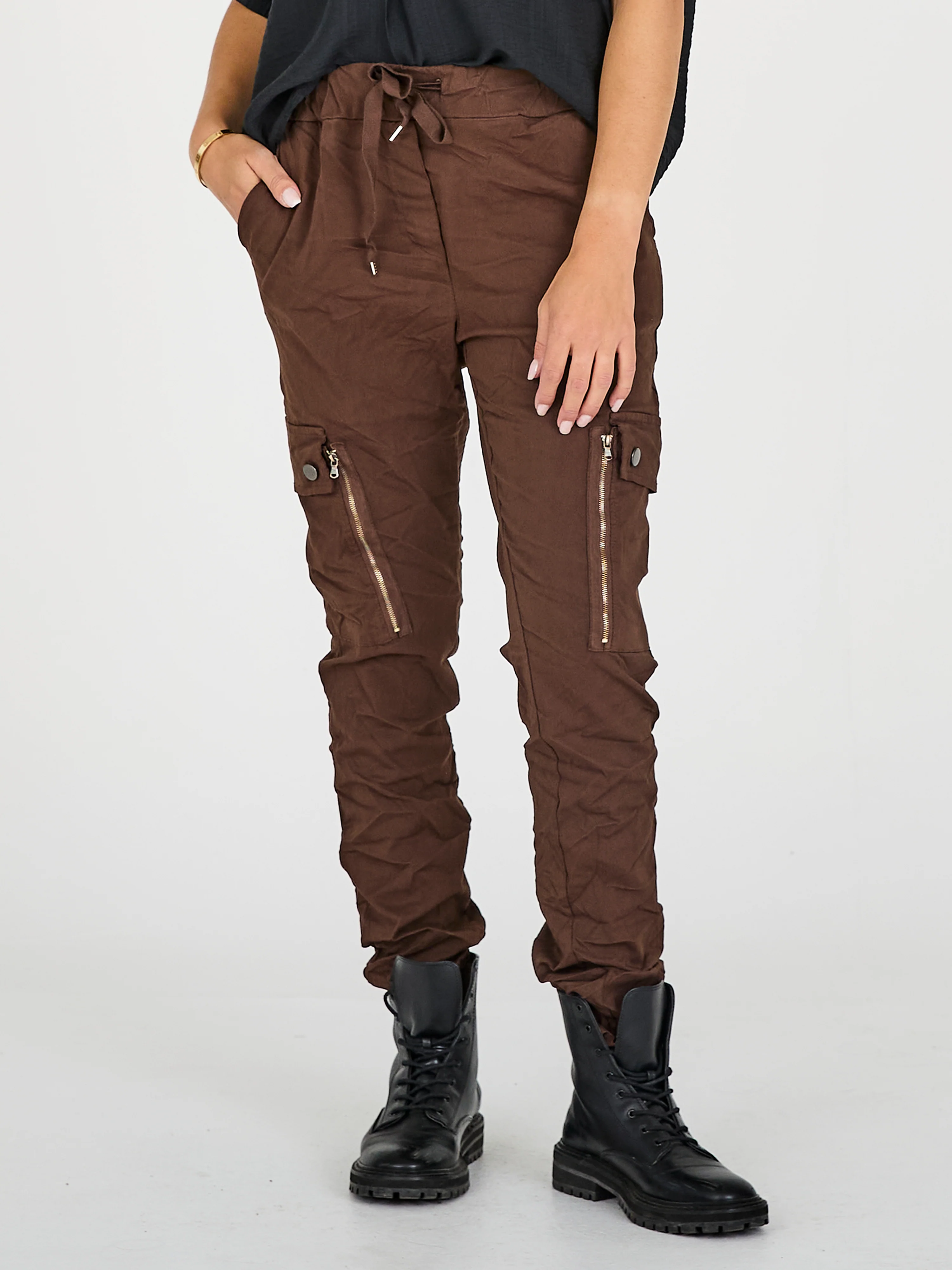 CARMEN cargo trousers - Brown - Image 3