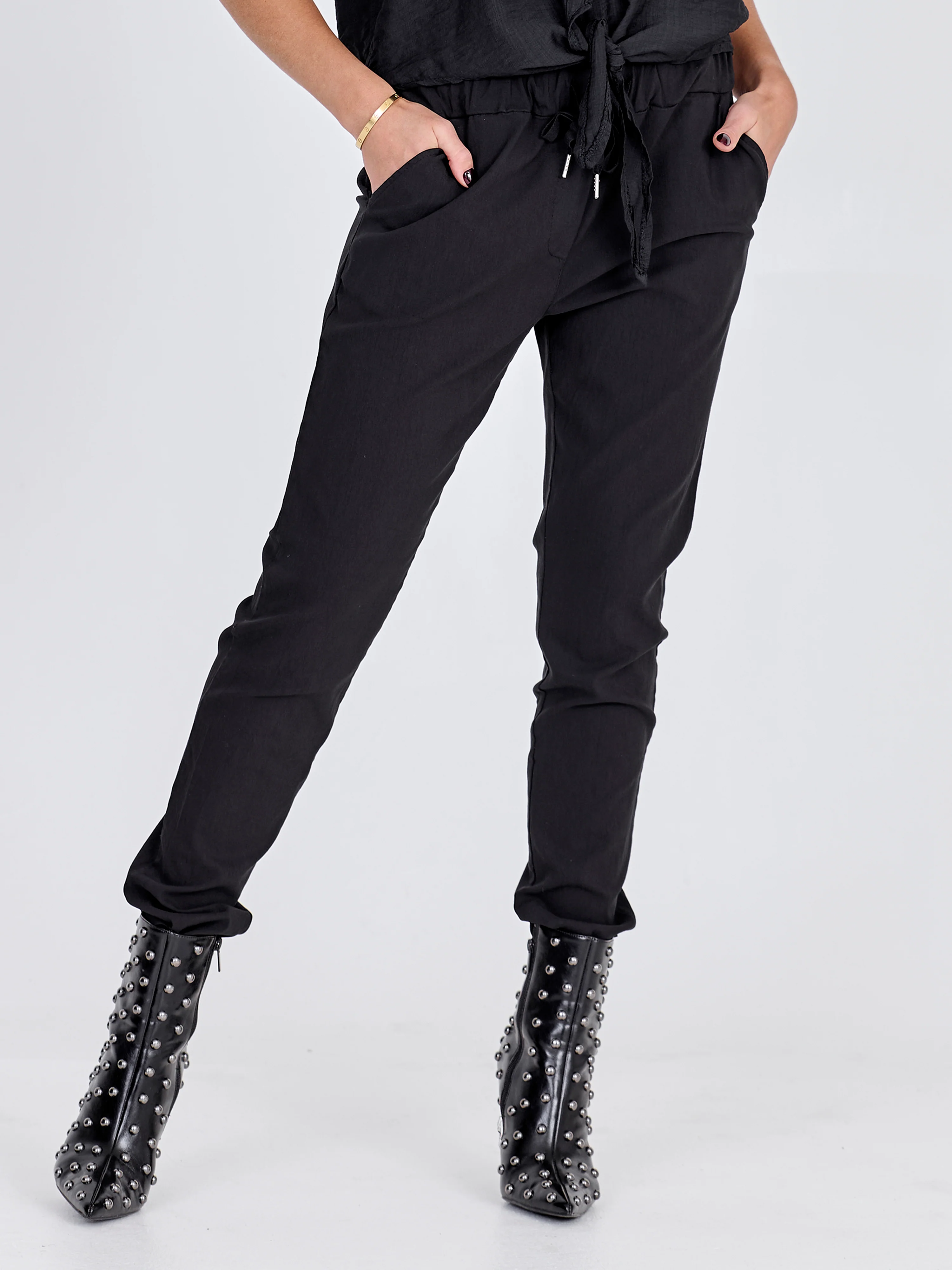 CARMEN plain trousers - Black - Image 3