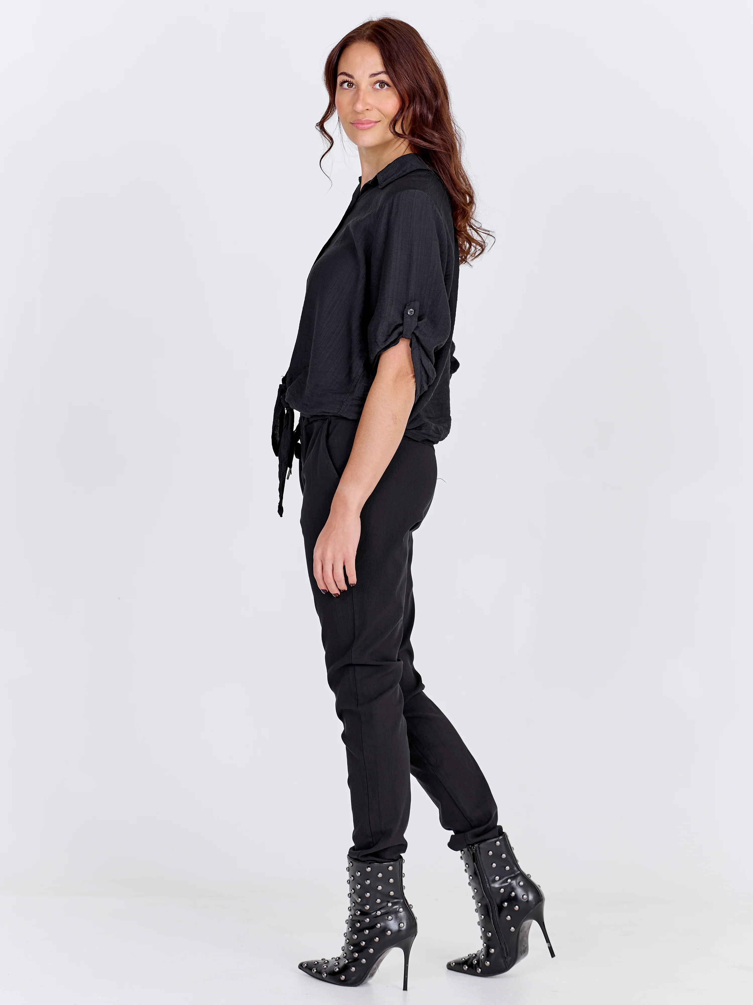 CARMEN plain trousers - Black - Image 4