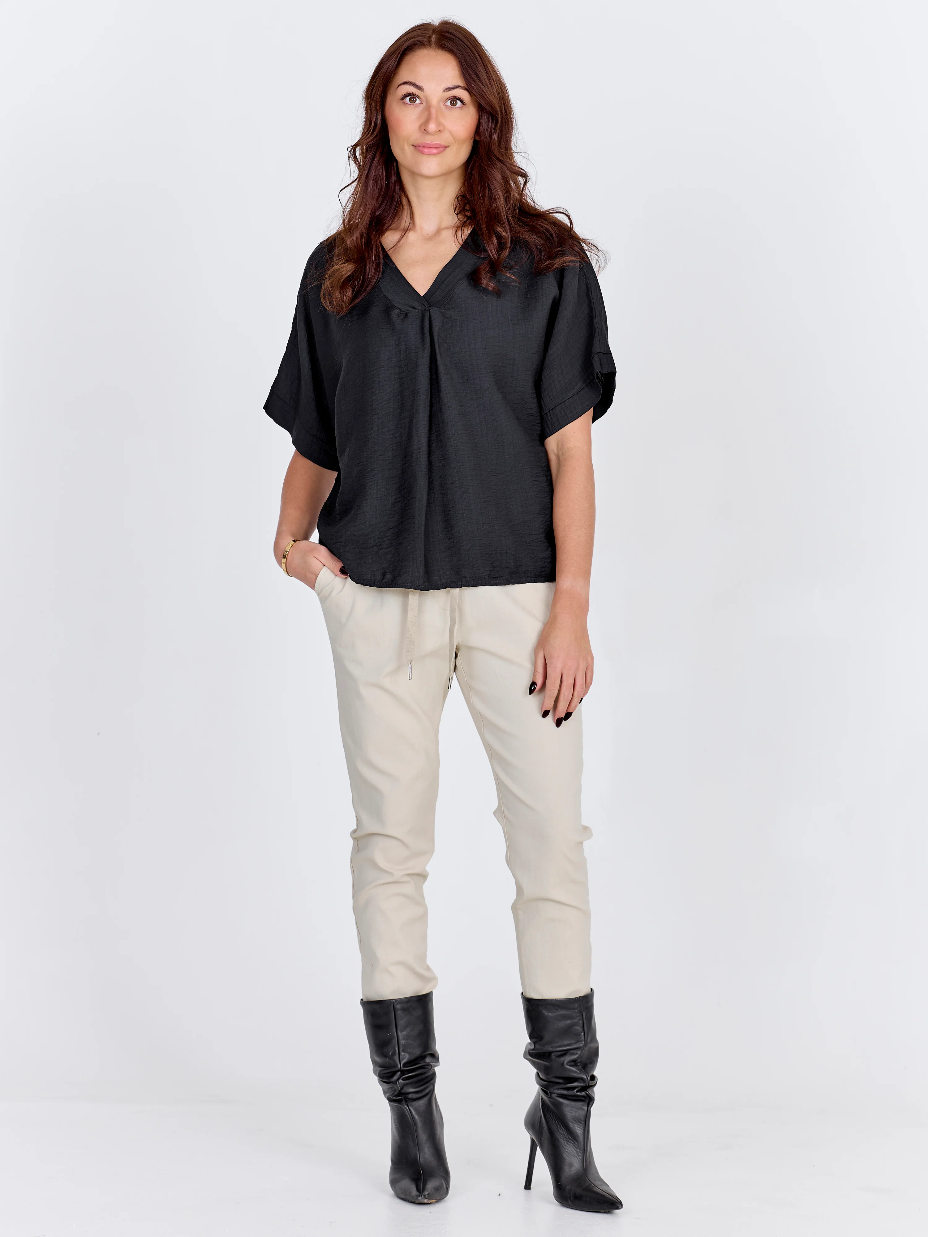 CARMEN plain trousers - Bone - Image 2