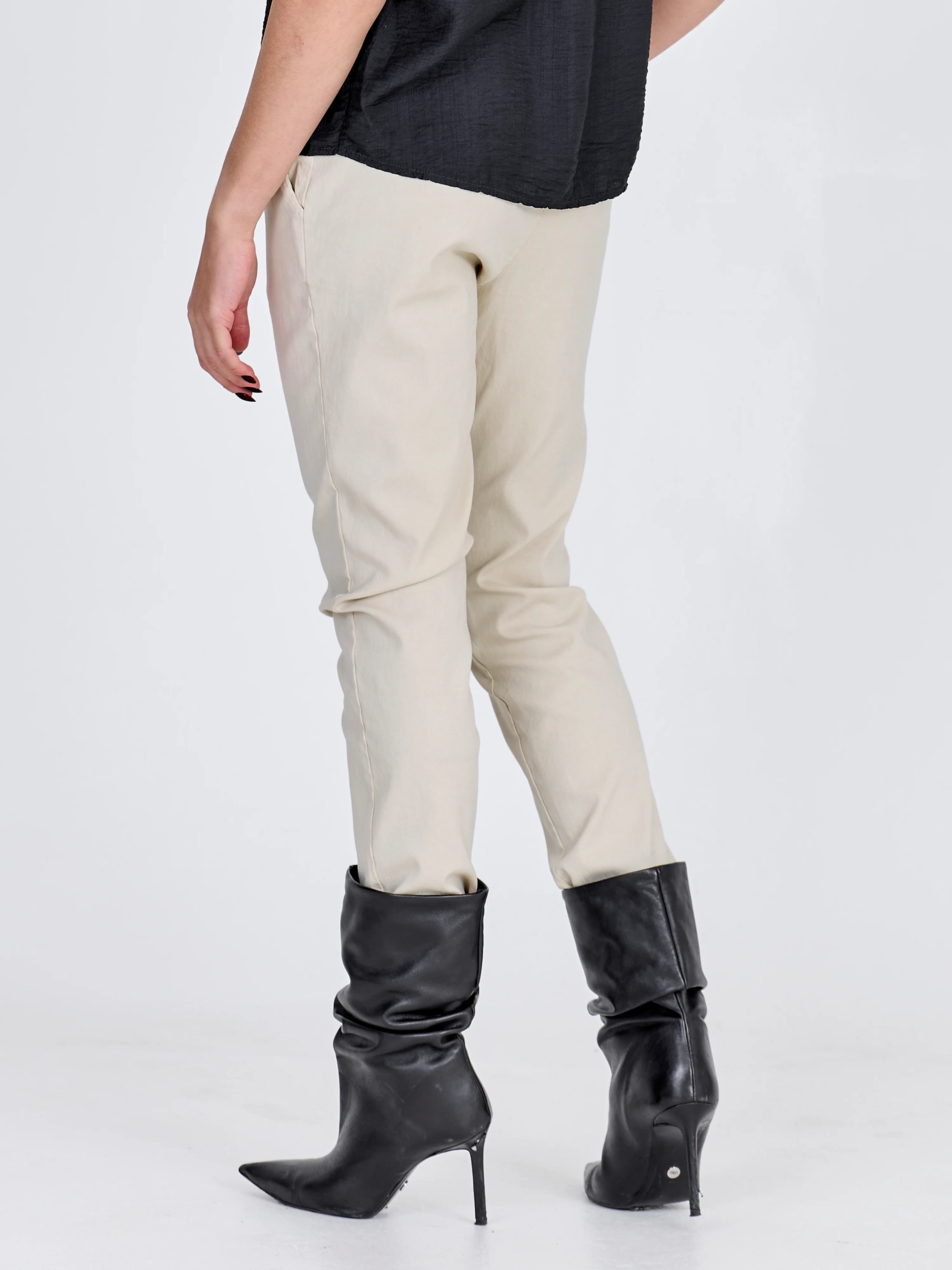 CARMEN plain trousers - Bone - Image 7