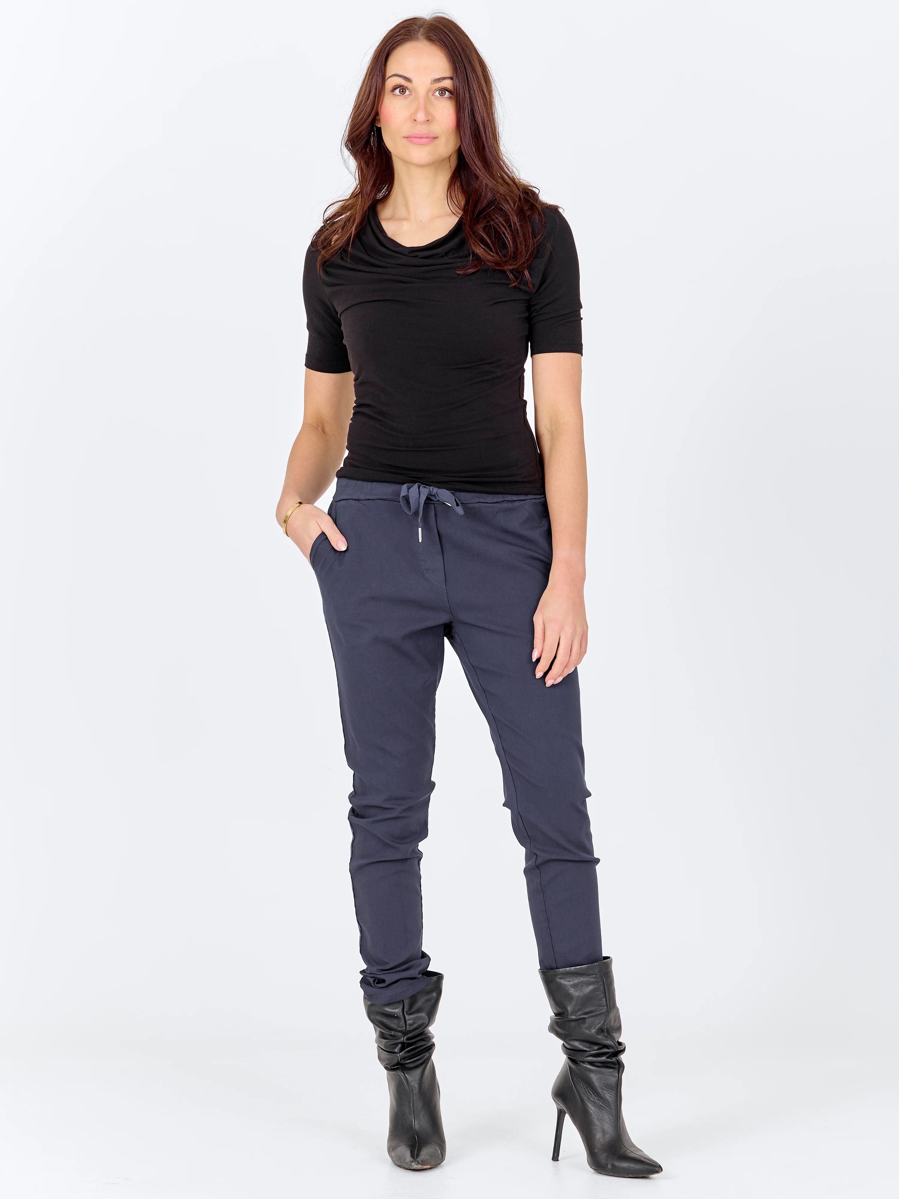 CARMEN plain trousers - Navy - Image 2