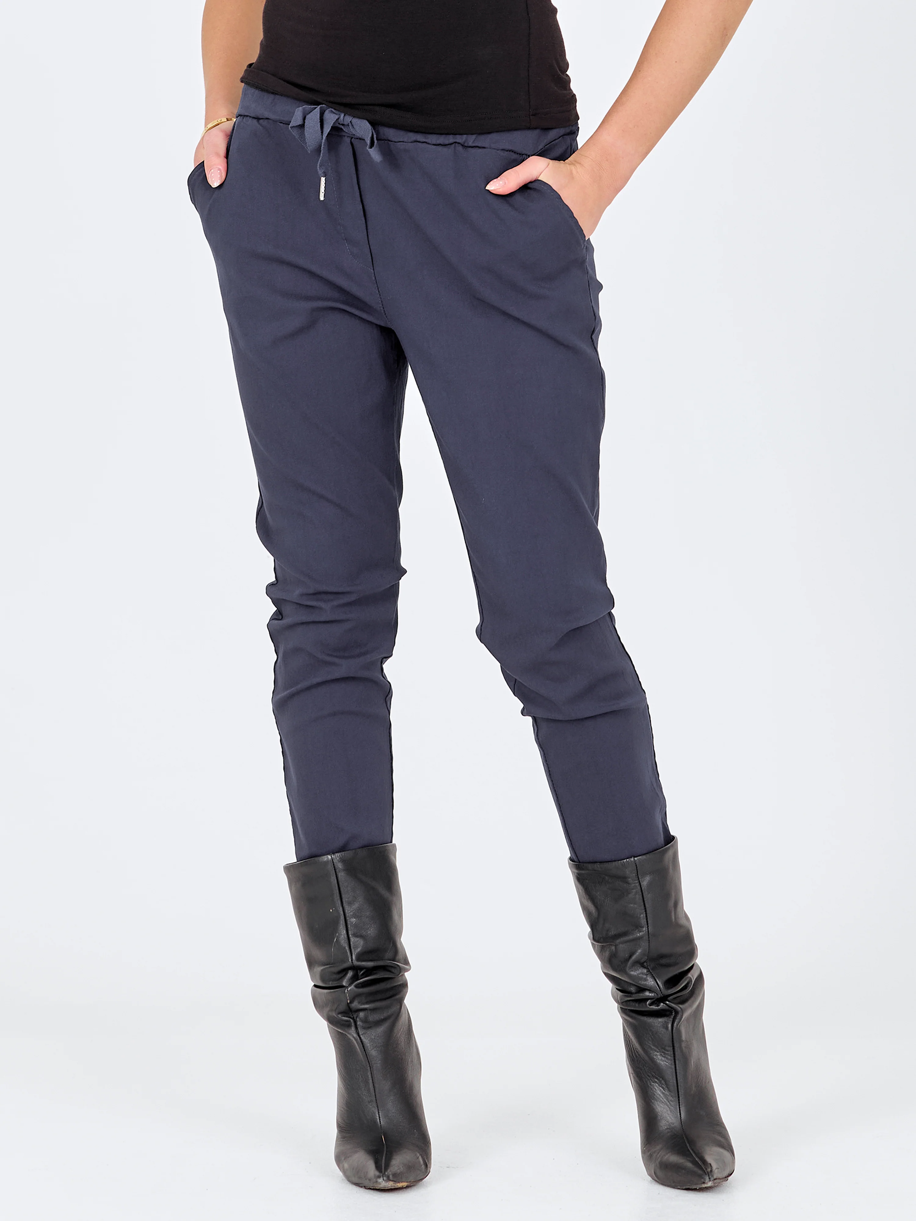 CARMEN plain trousers - Navy - Image 5