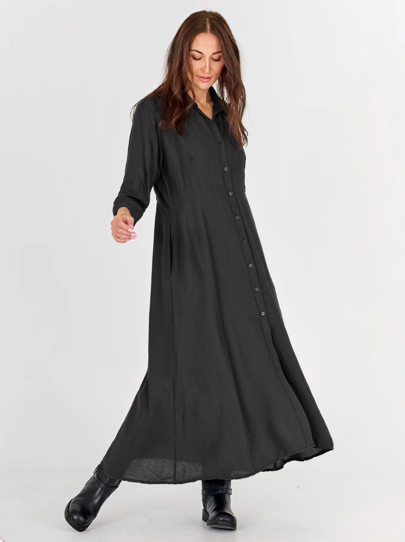 CAITLIN Long Dress - Black - Image 3