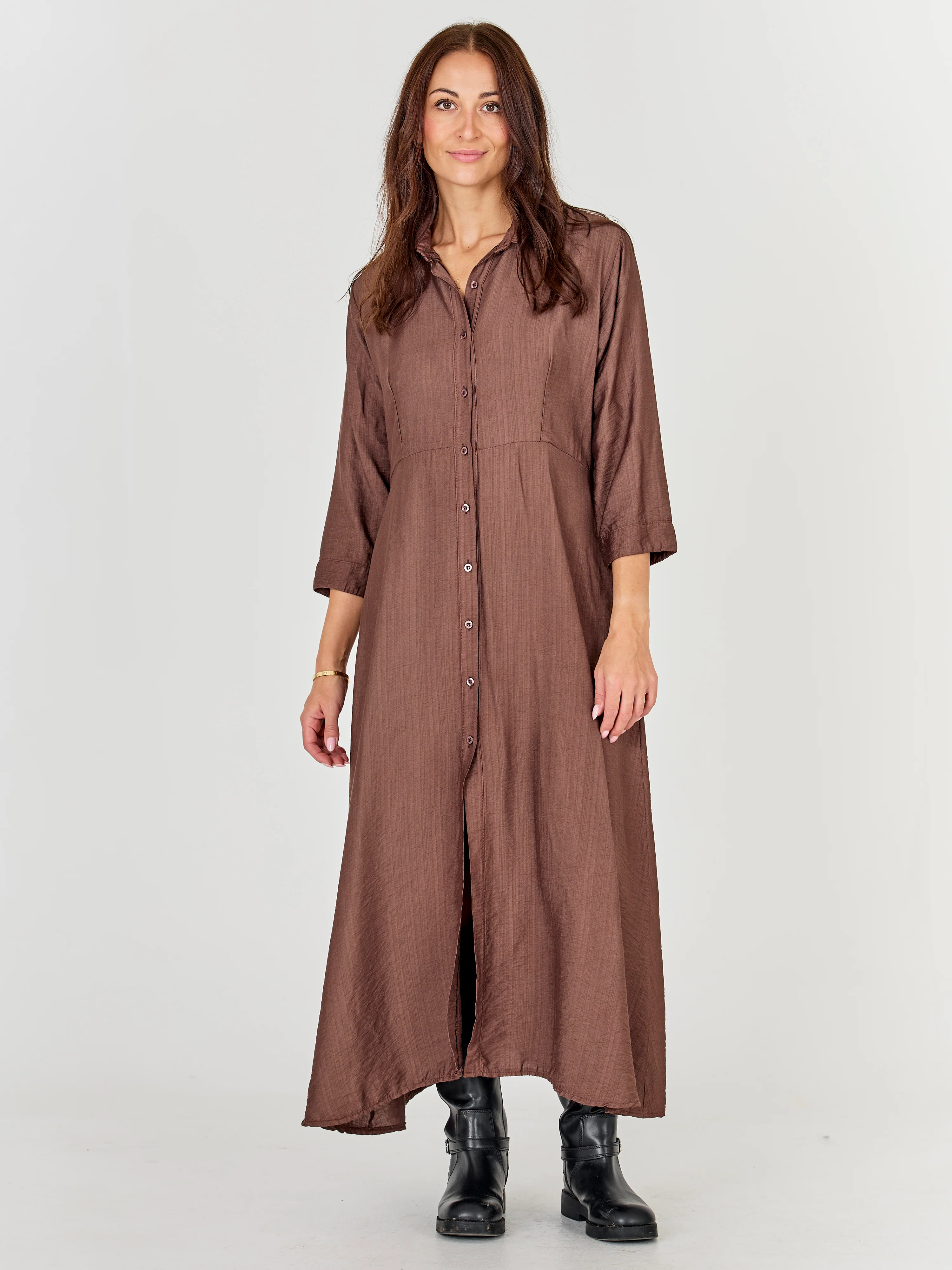 CAITLIN Long Dress - Brown - Image 2