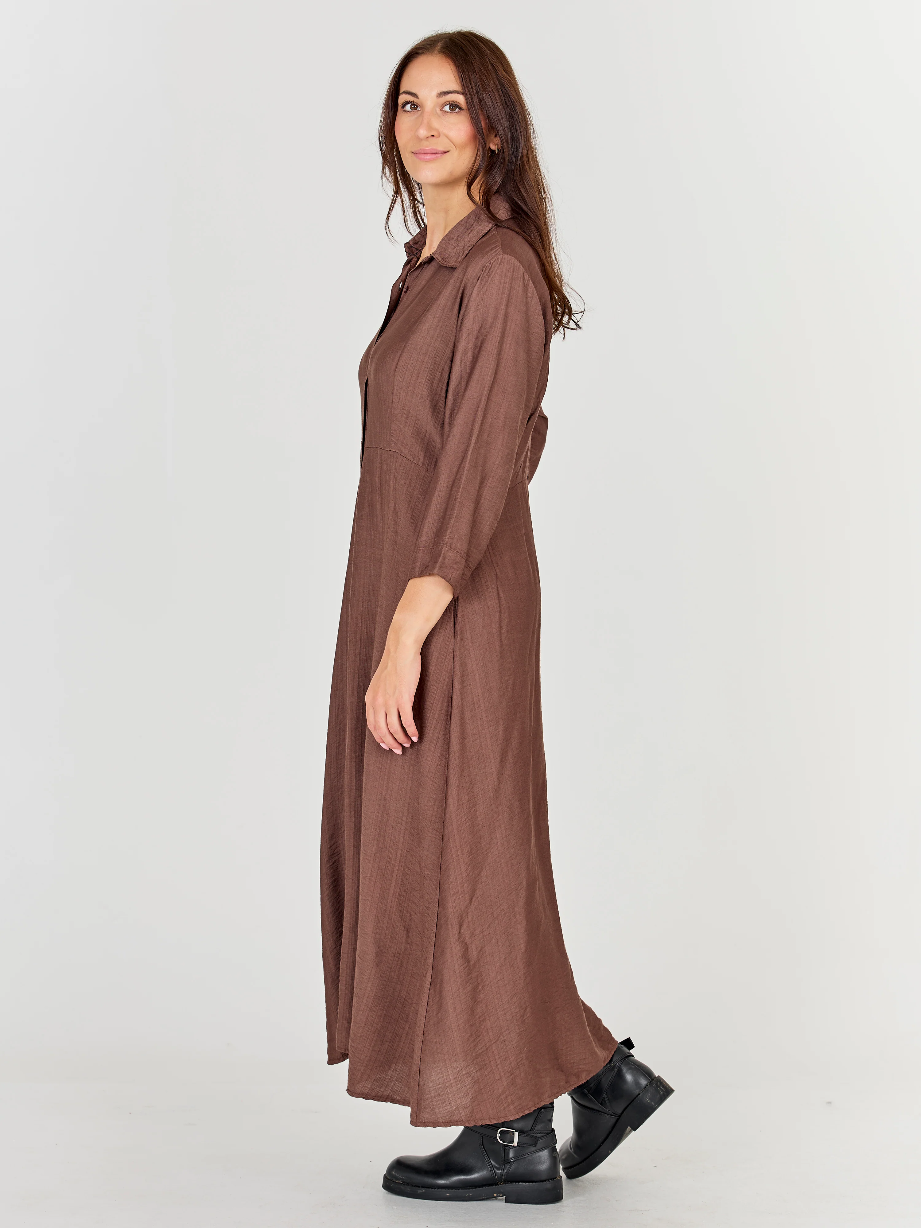 CAITLIN Long Dress - Brown - Image 3