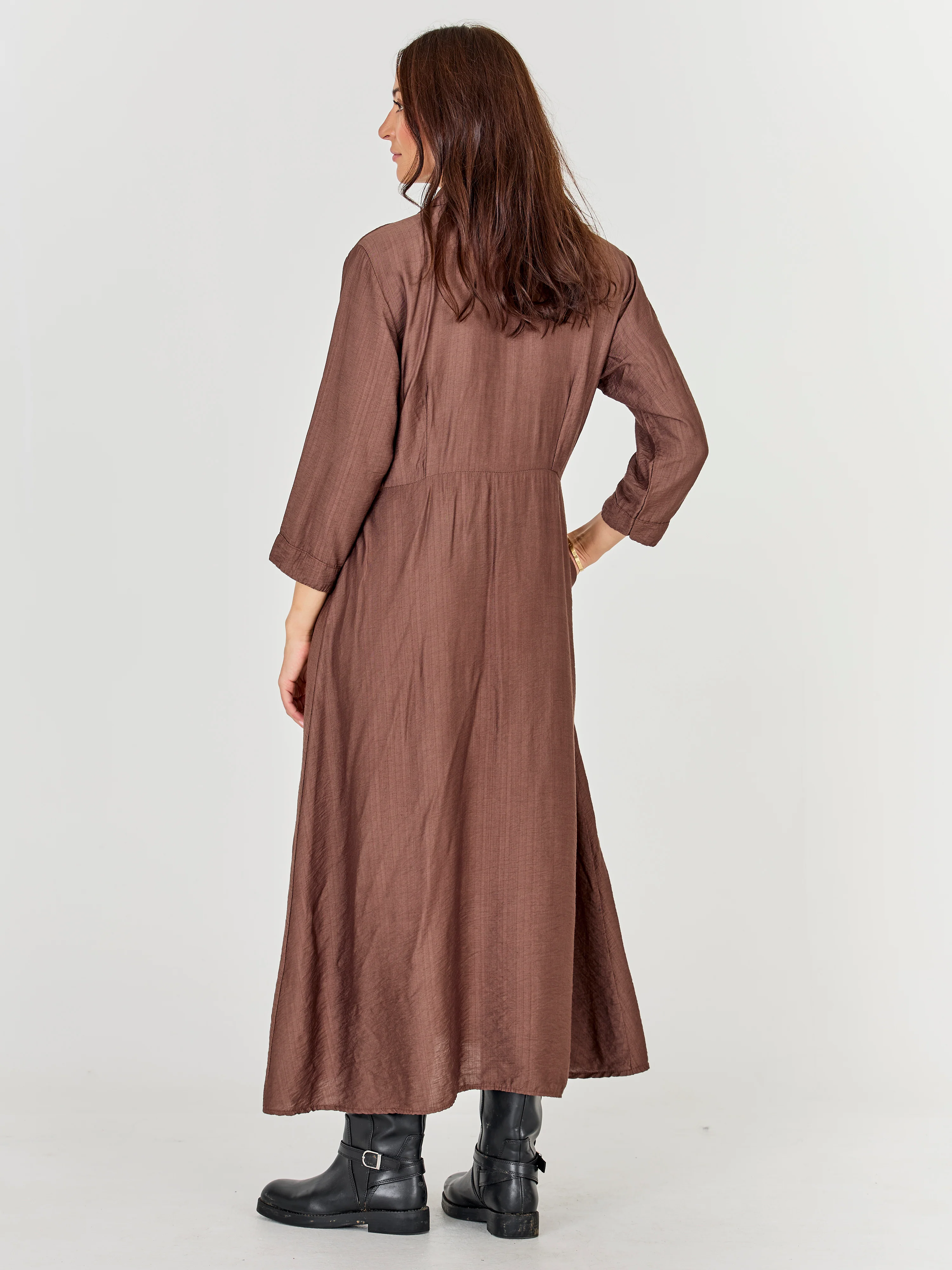 CAITLIN Long Dress - Brown - Image 4