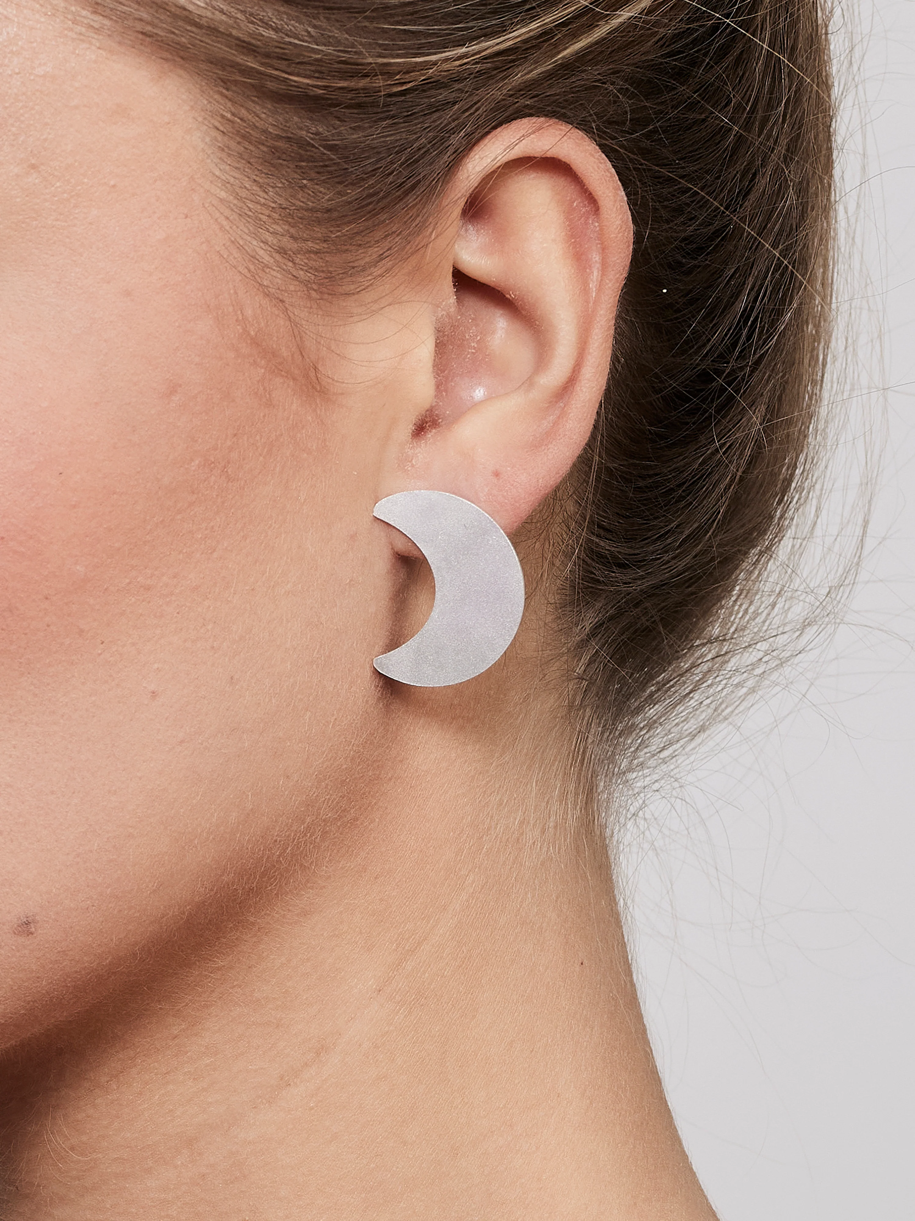 Moons No. 4 Earring Large 1 pc. - Silver - Image 2