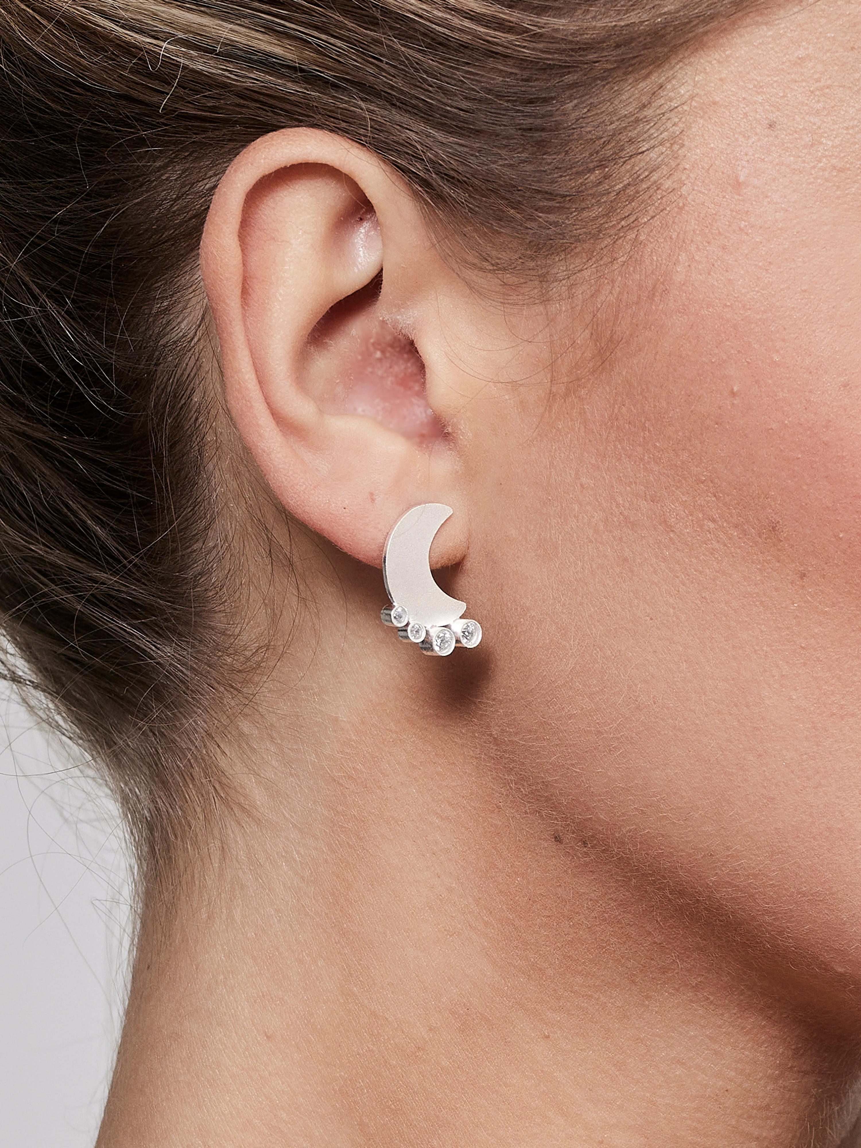 Moons No. 5 Earring 1 pc. - Silver - Image 2