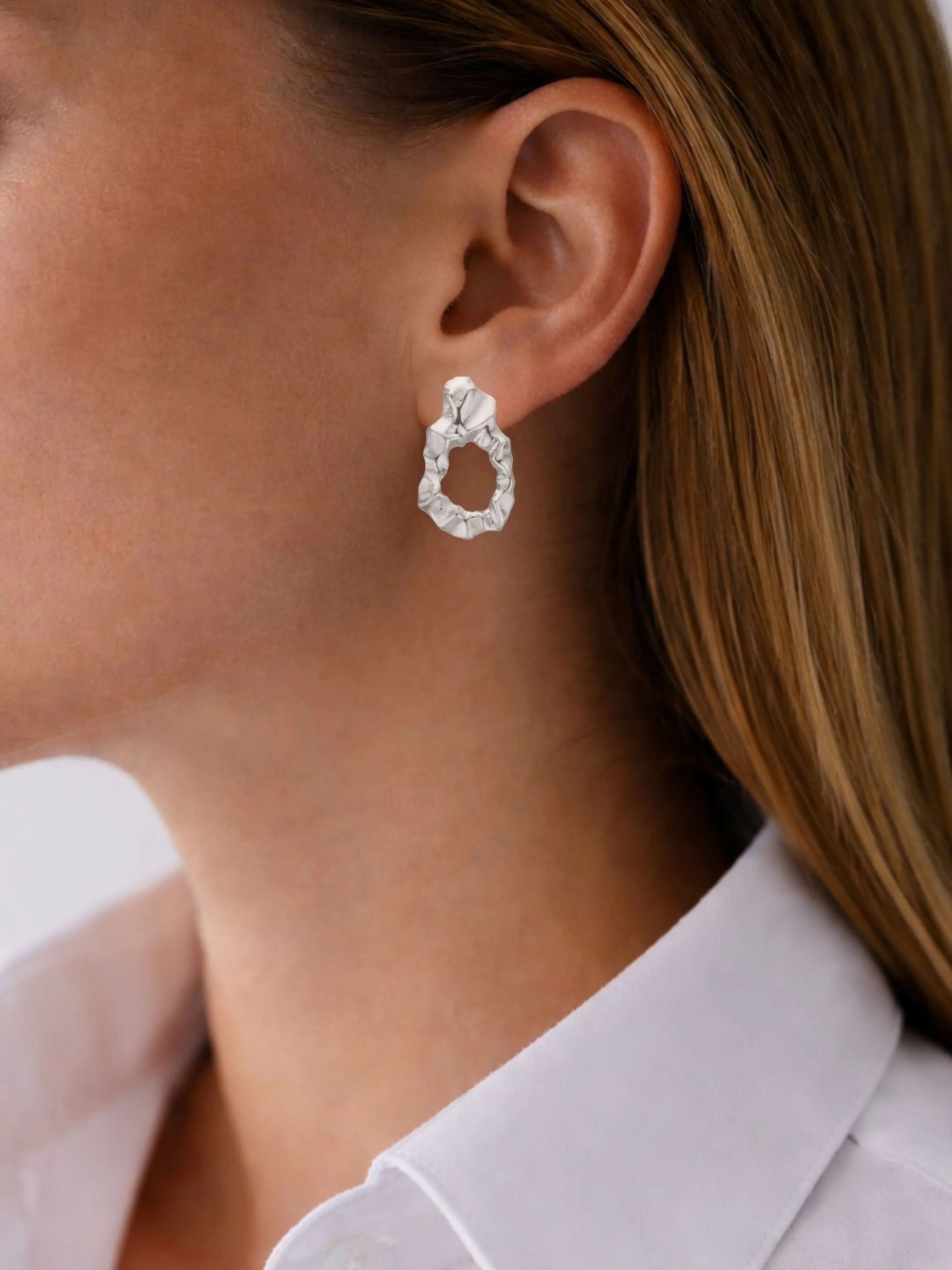 Cave no. 10 Earring 1 pc. - Silver - Image 3