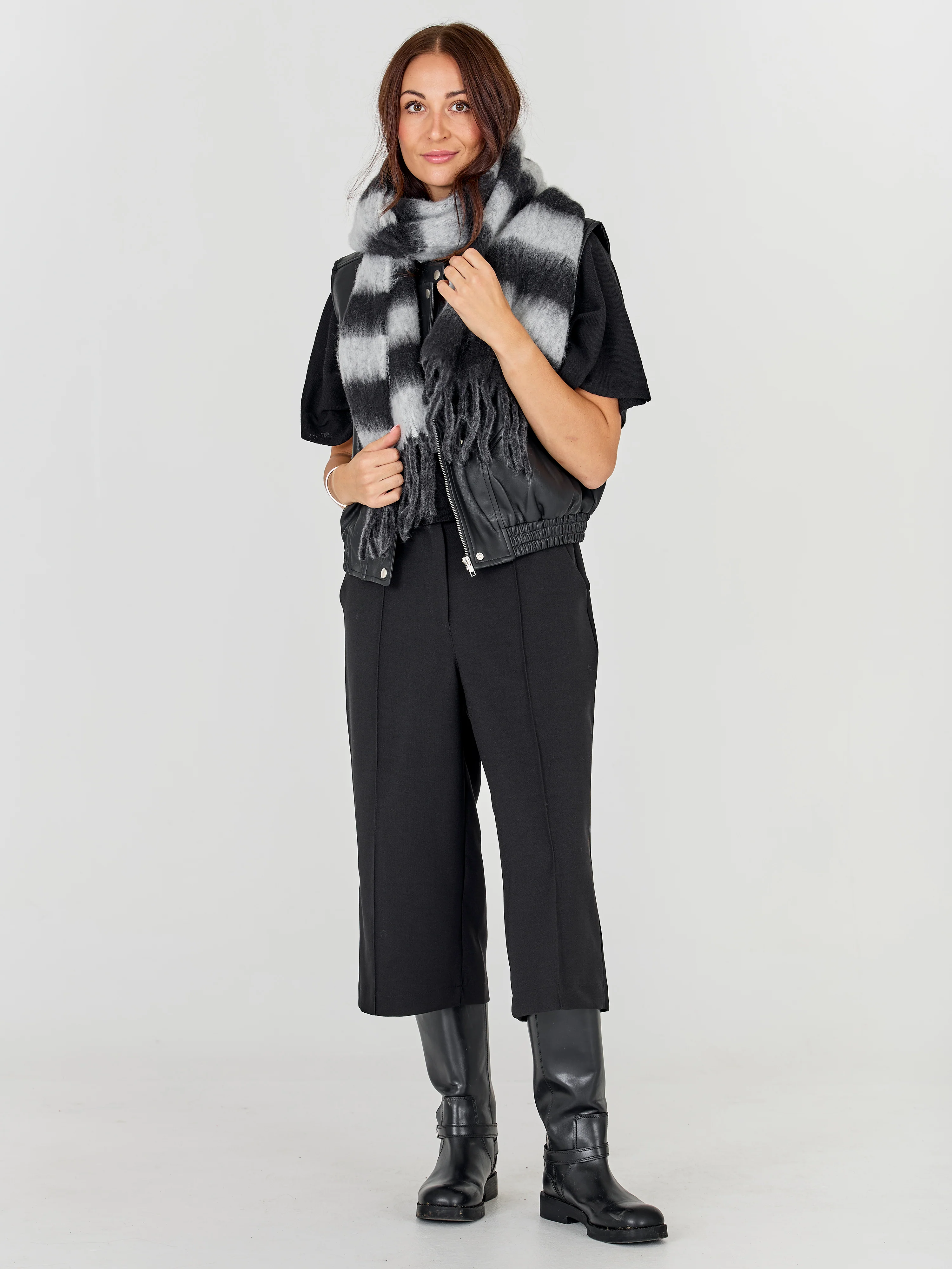 Aya Scarf Stripe - Black mix - Image 3