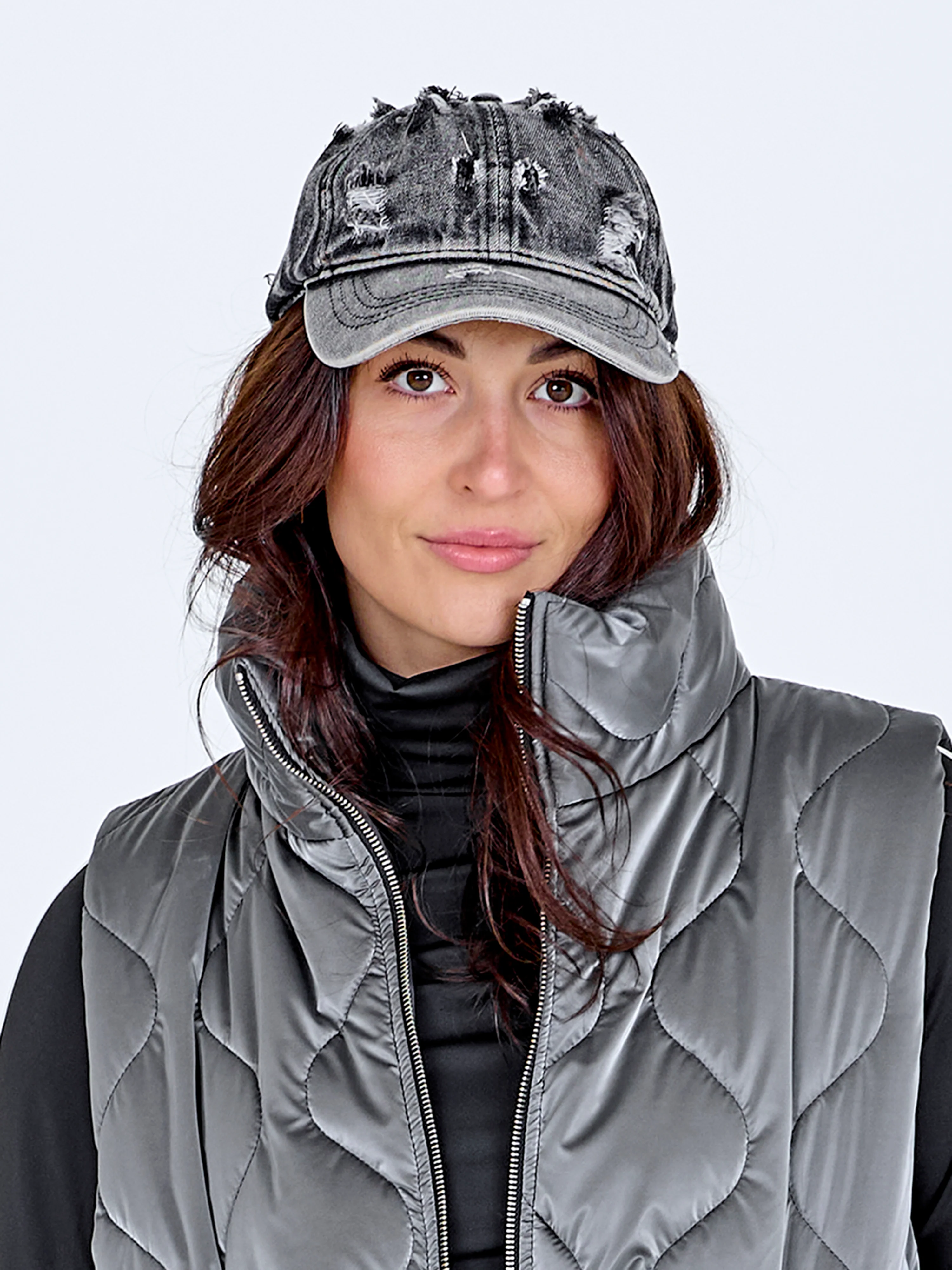 Akia denim Cap - Black Denim - Image 2