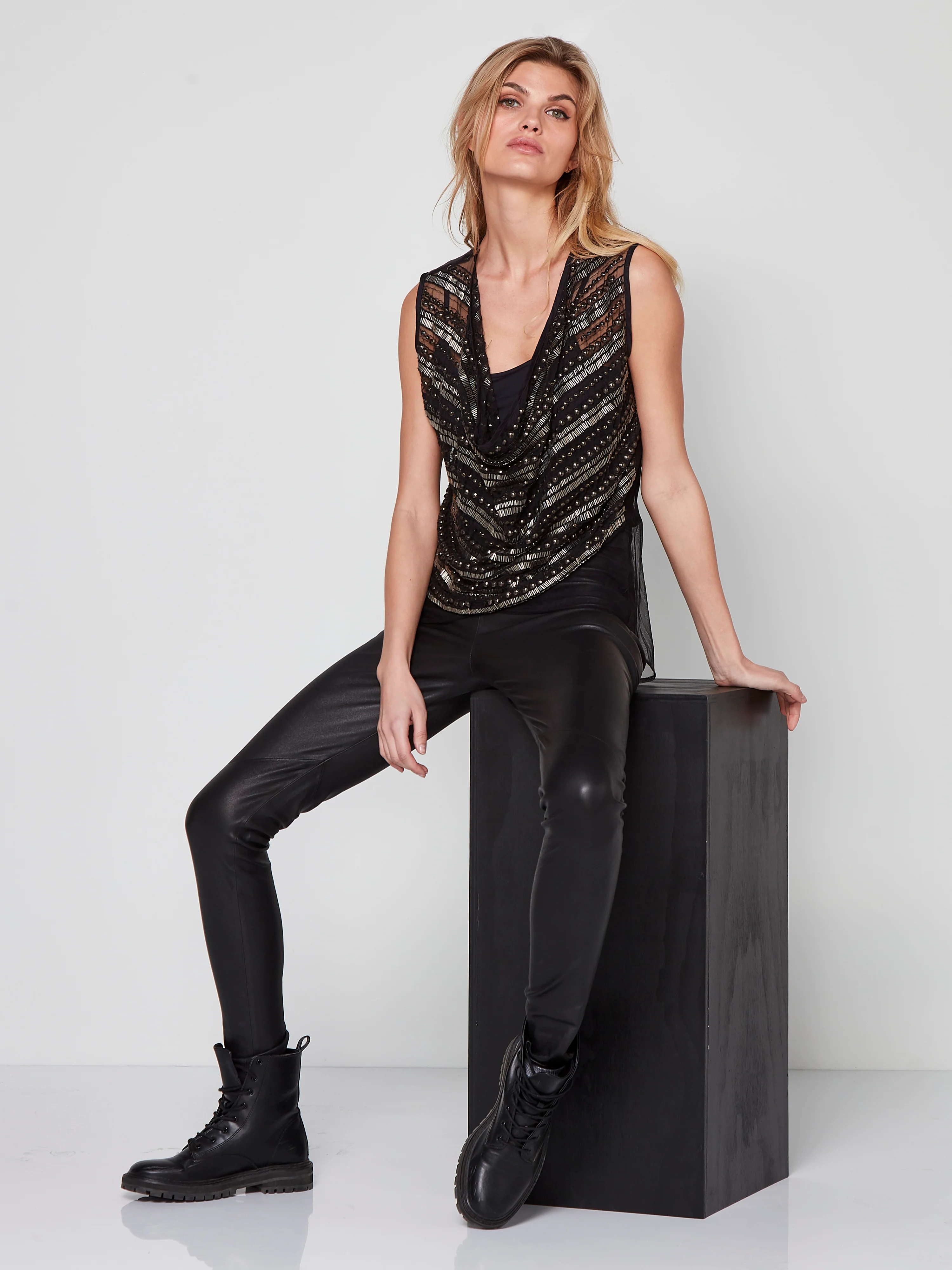 MILJA leather leggings - Black - Image 5