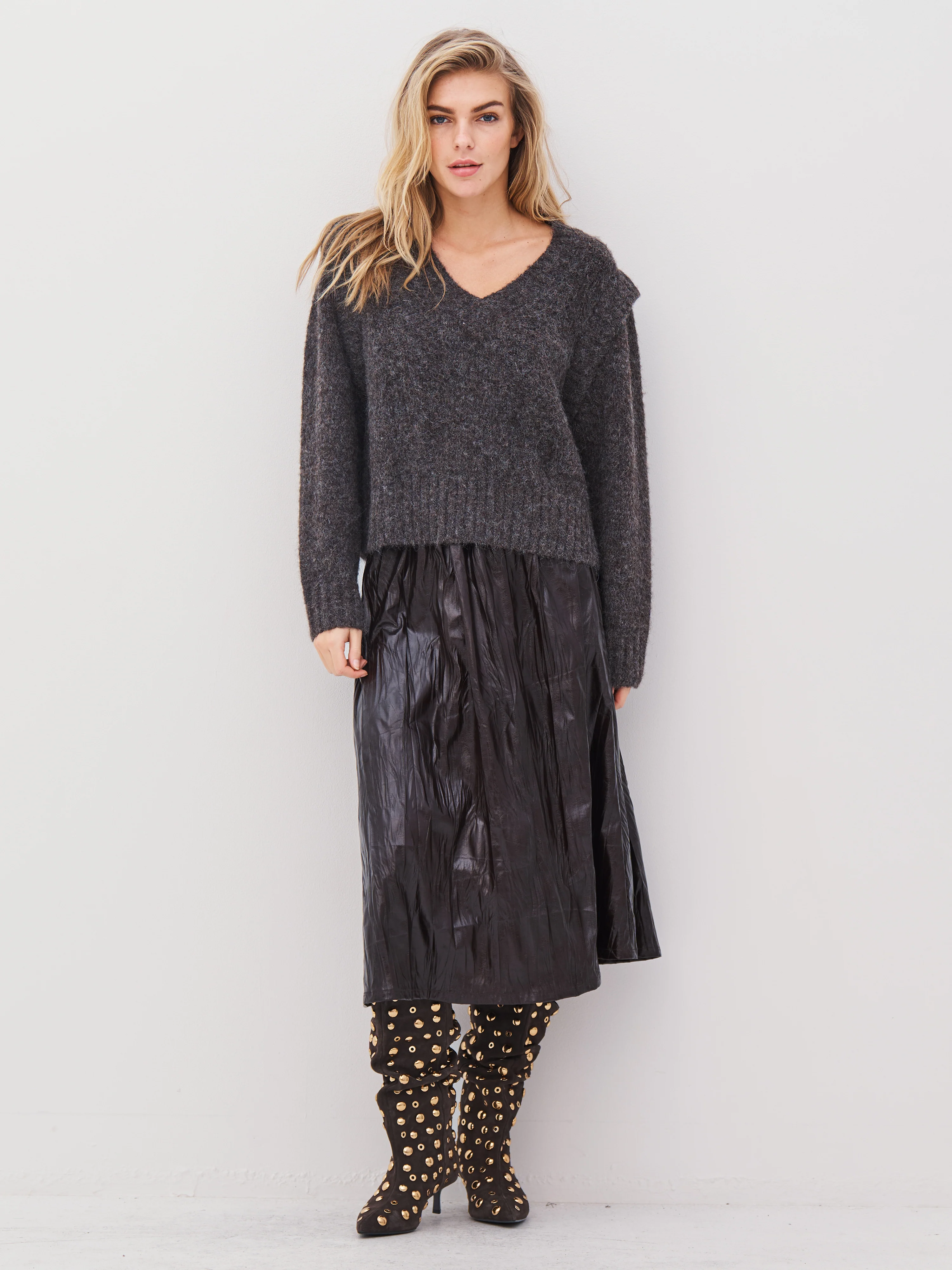 AGNES knit blouse - Brown - Image 3