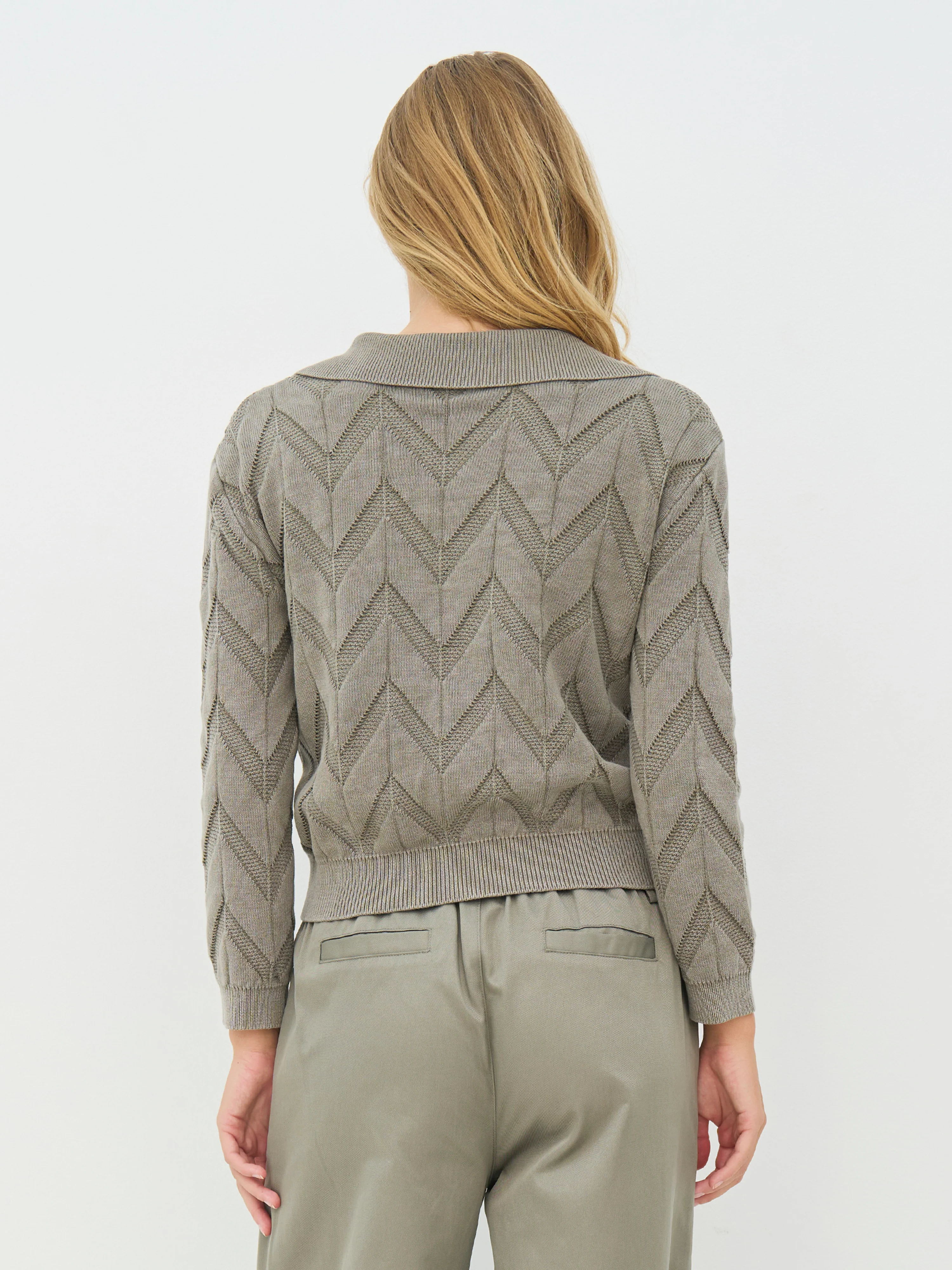 CAROLINE v-neck knit - Army - Image 5