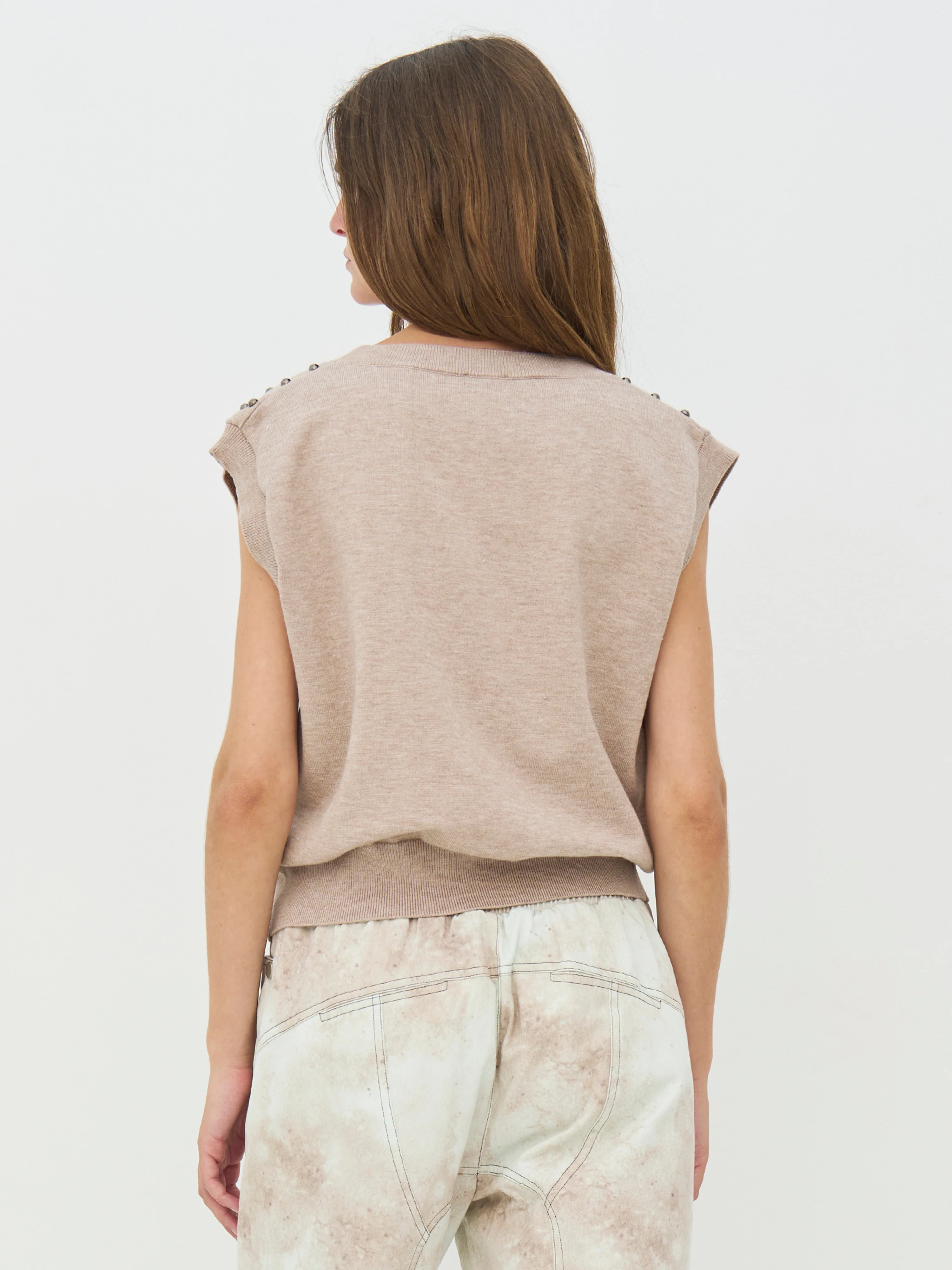 CHARLIE Vest knit - Seasand mix - Image 6
