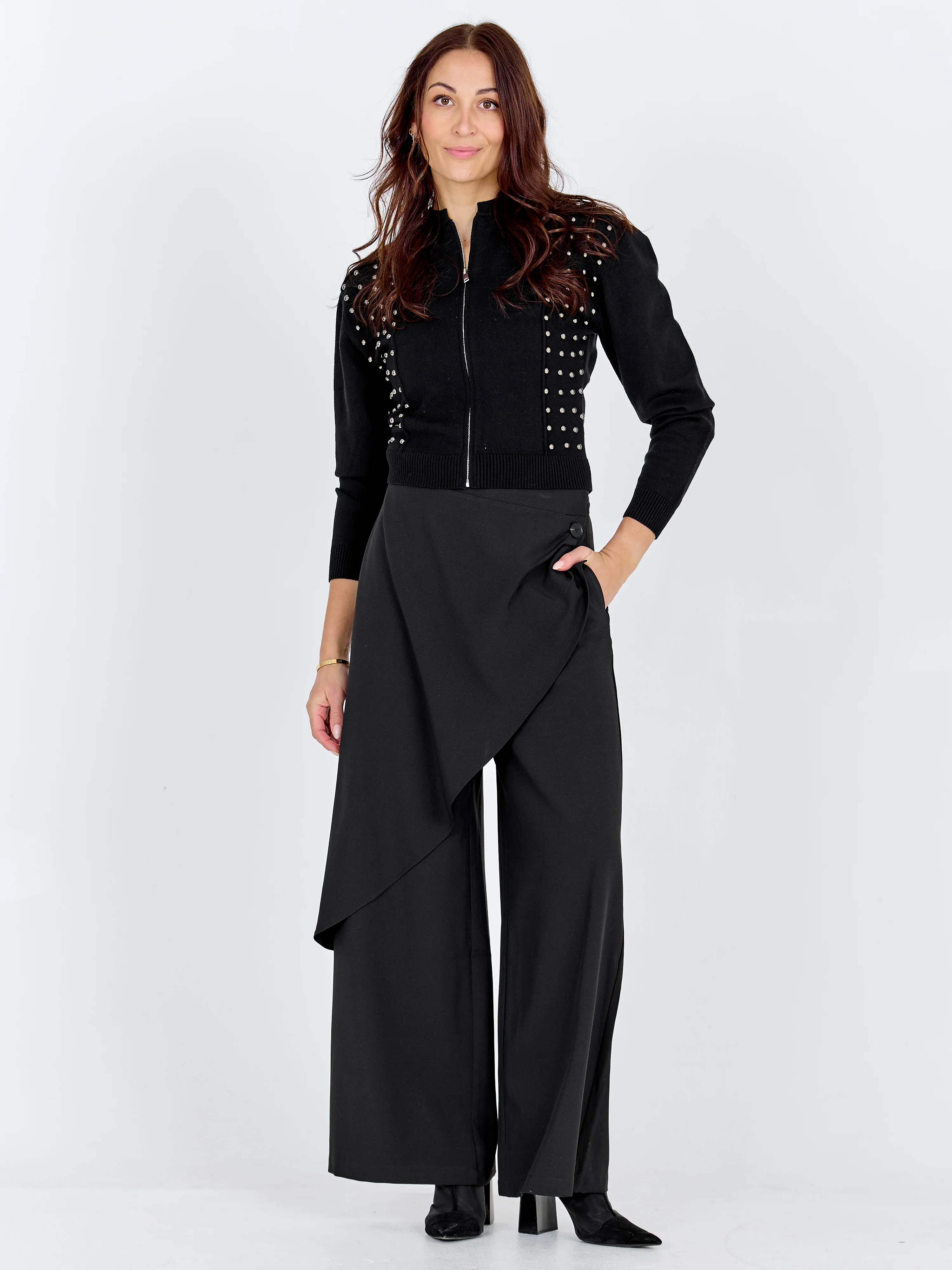 CHARLIE Cardigan knit - Black mix - Image 3