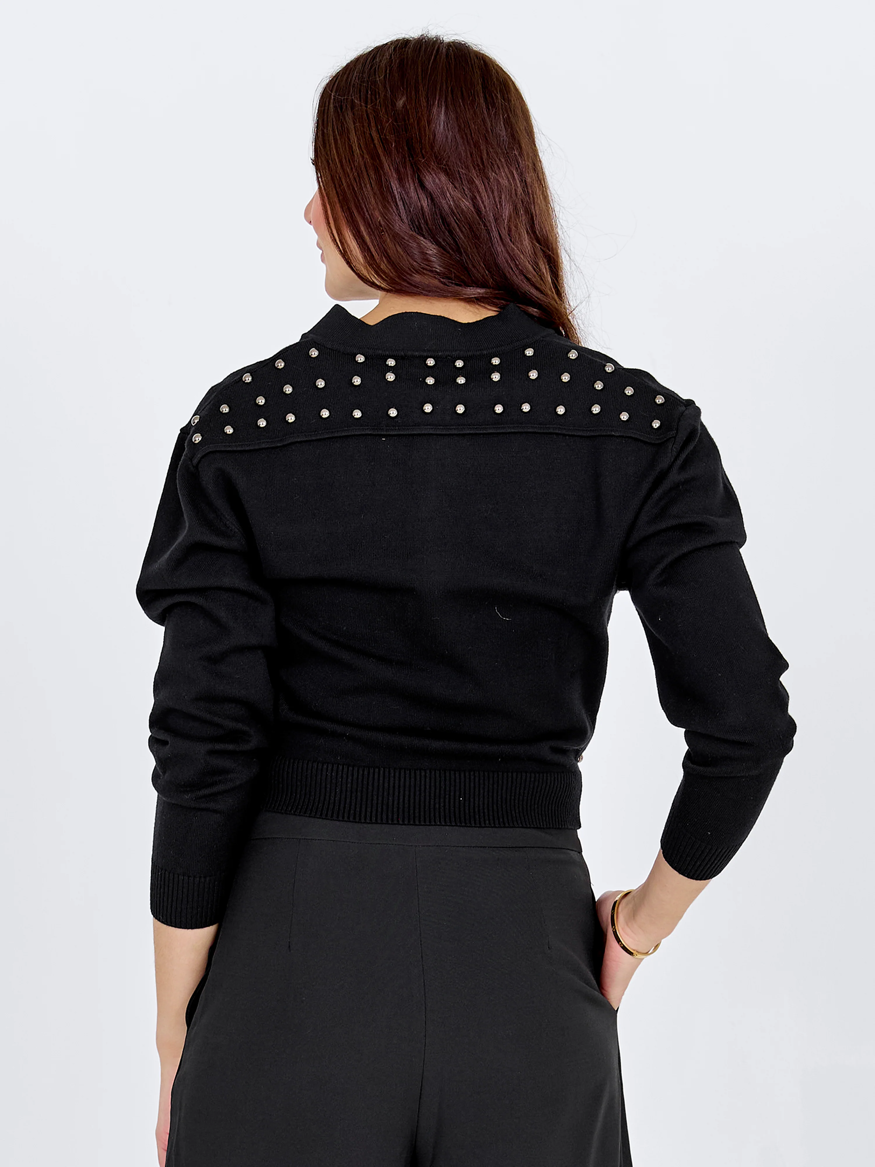 CHARLIE Cardigan knit - Black mix - Image 5