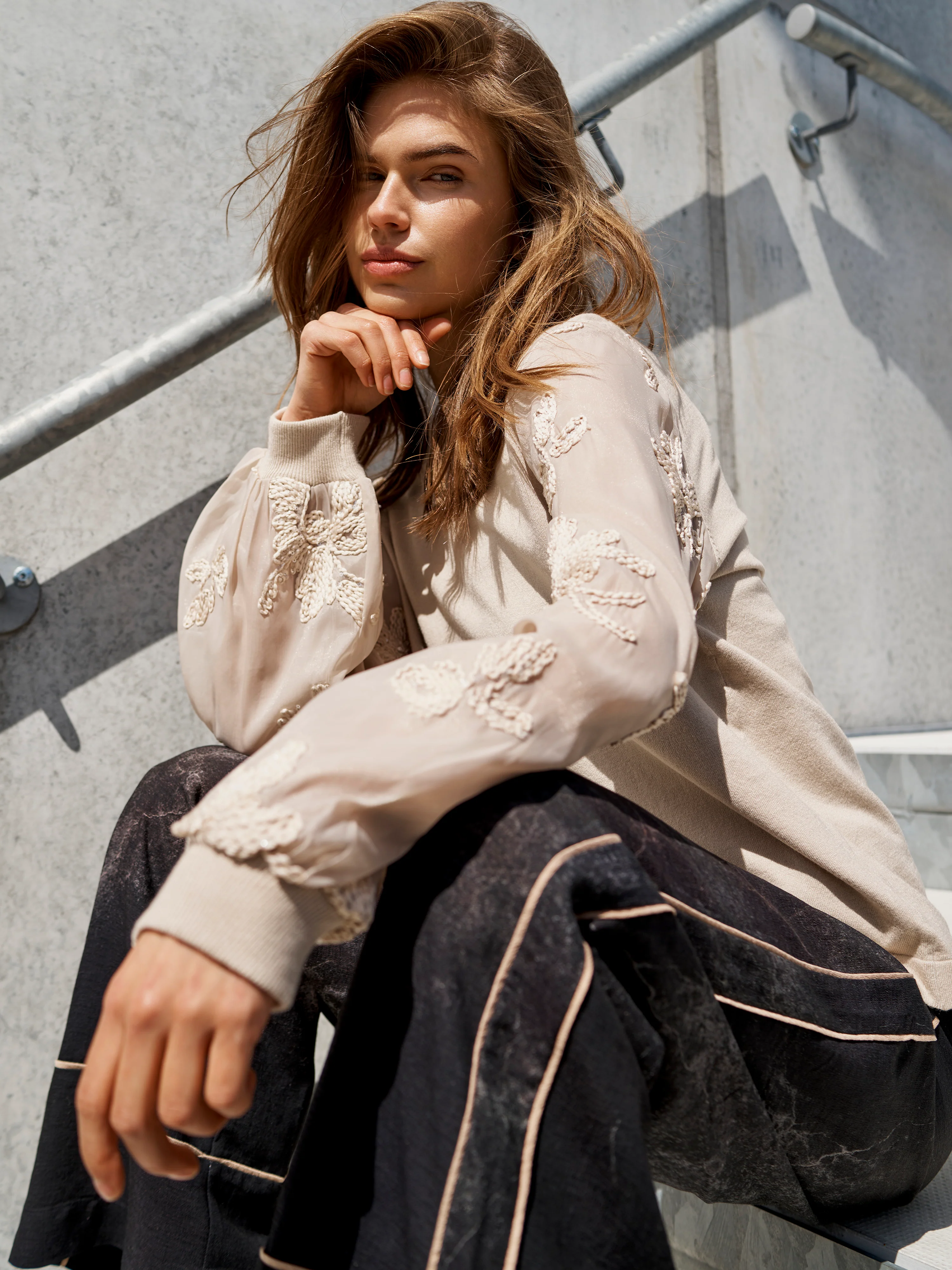 CHELO Knit Blouse - Bone - Image 6