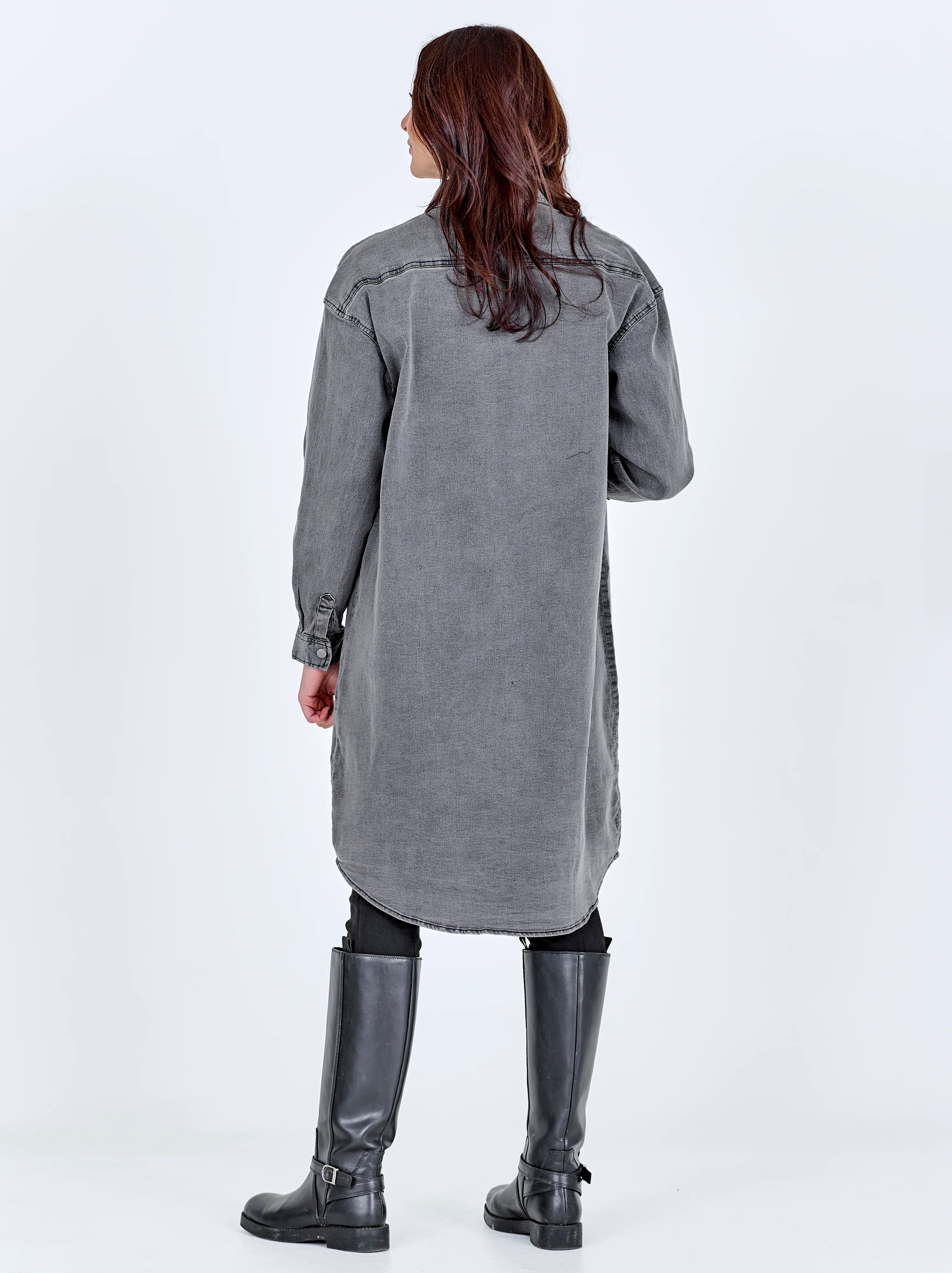 TAIA denim dress - Grey mix - Image 3