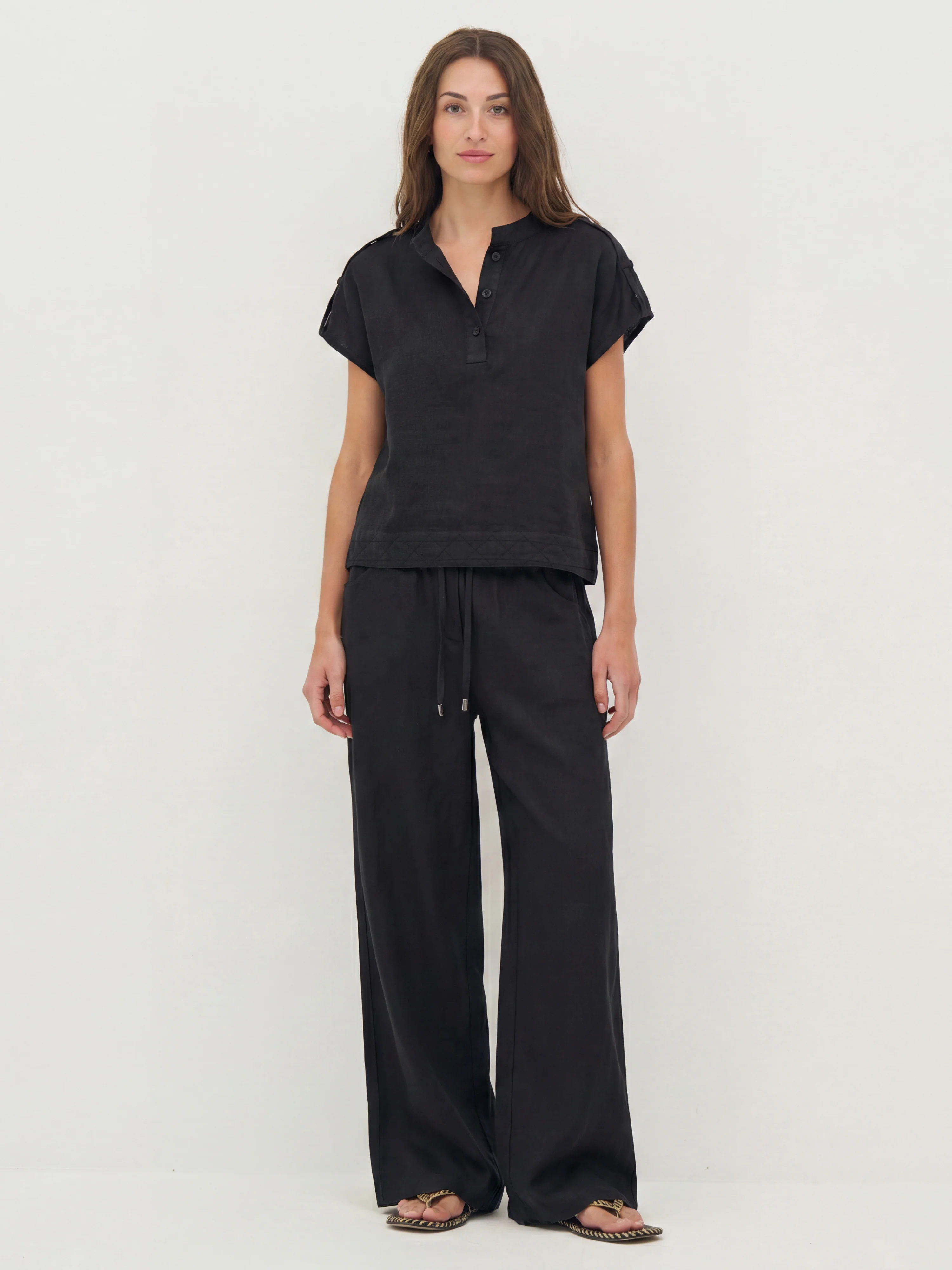 DAI linen trousers - Black - Image 2