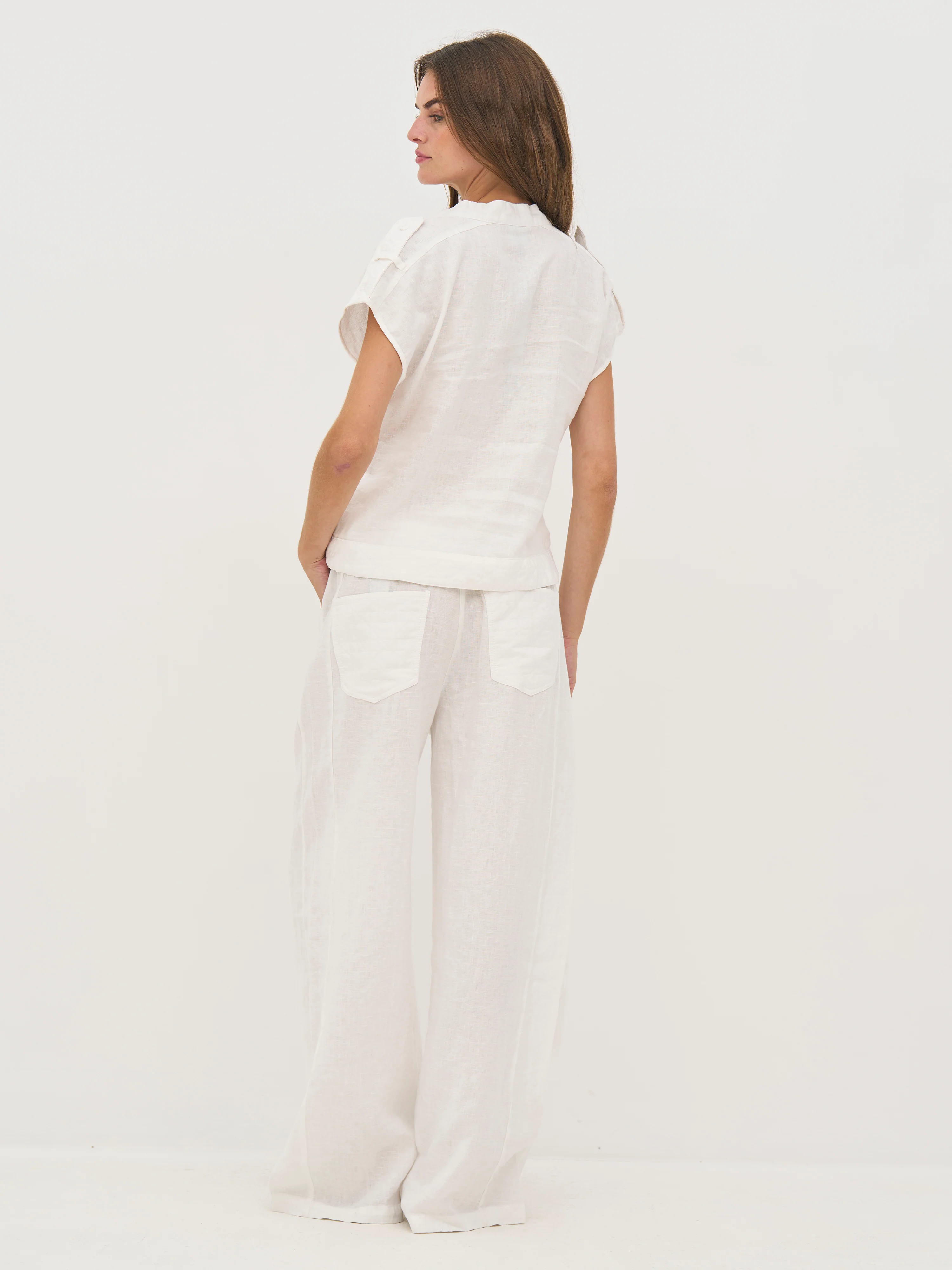 DAI linen trousers - White - Image 4