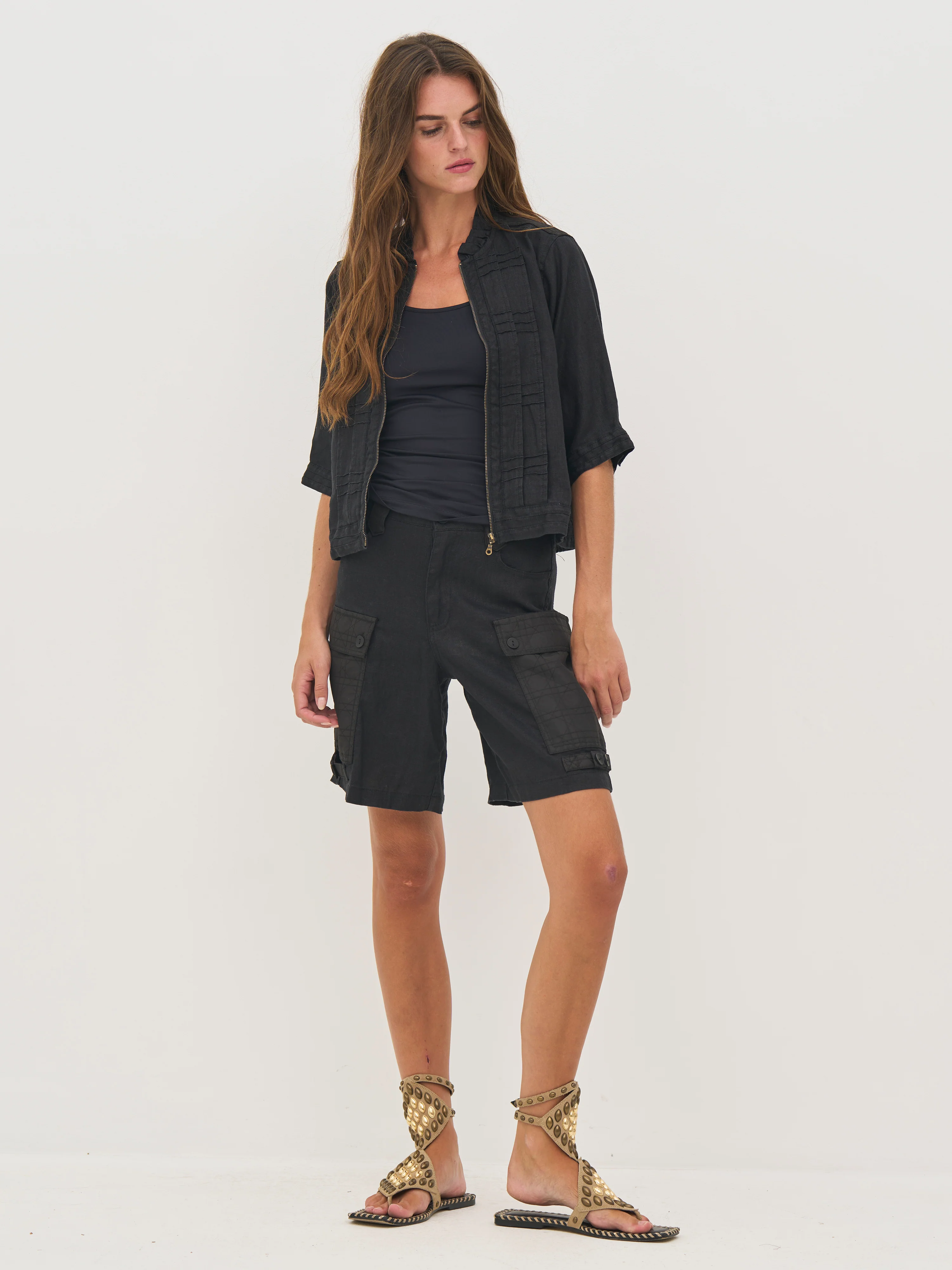 DAI linen jacket - Black - Image 3
