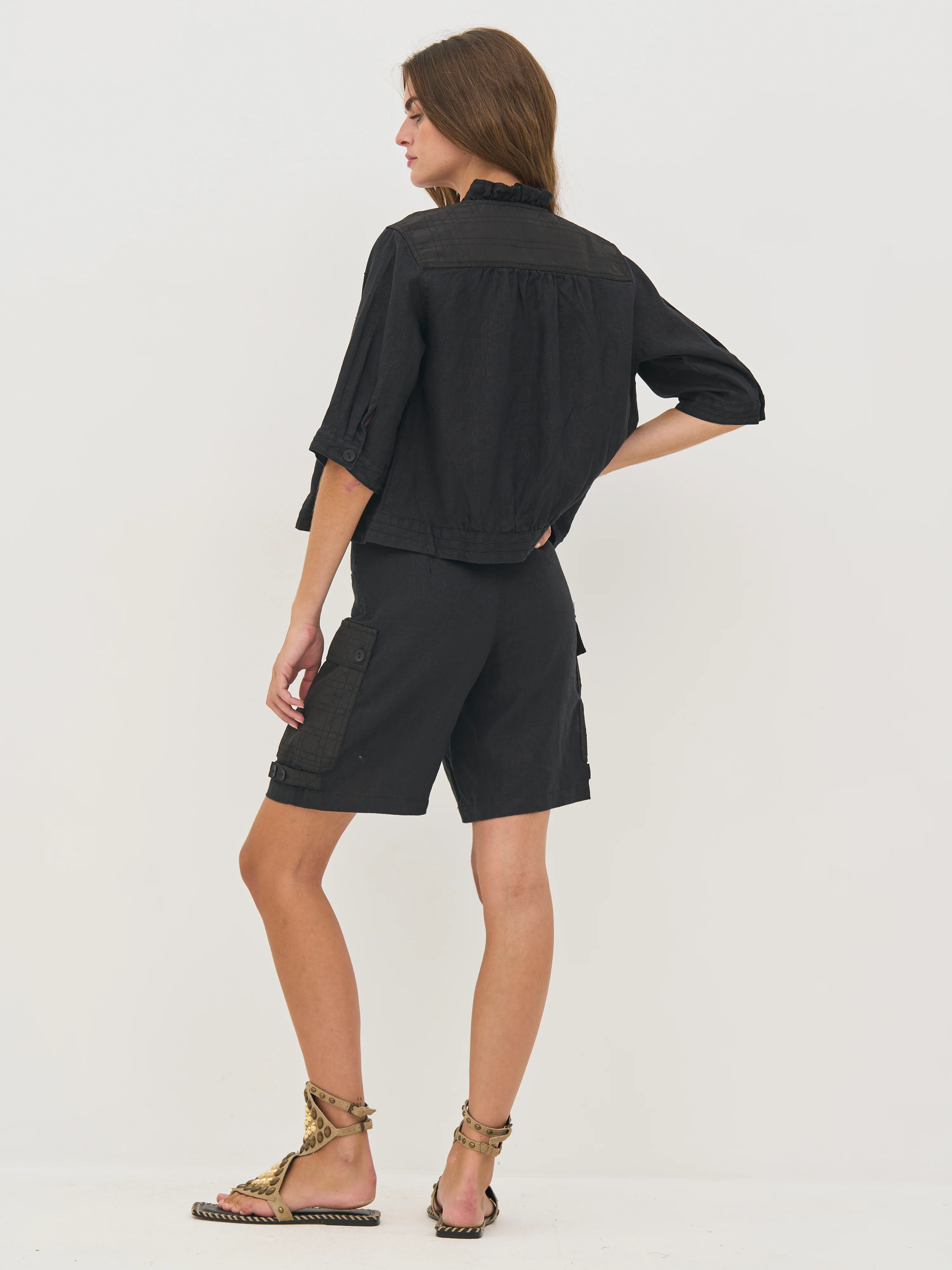 DAI linen jacket - Black - Image 4