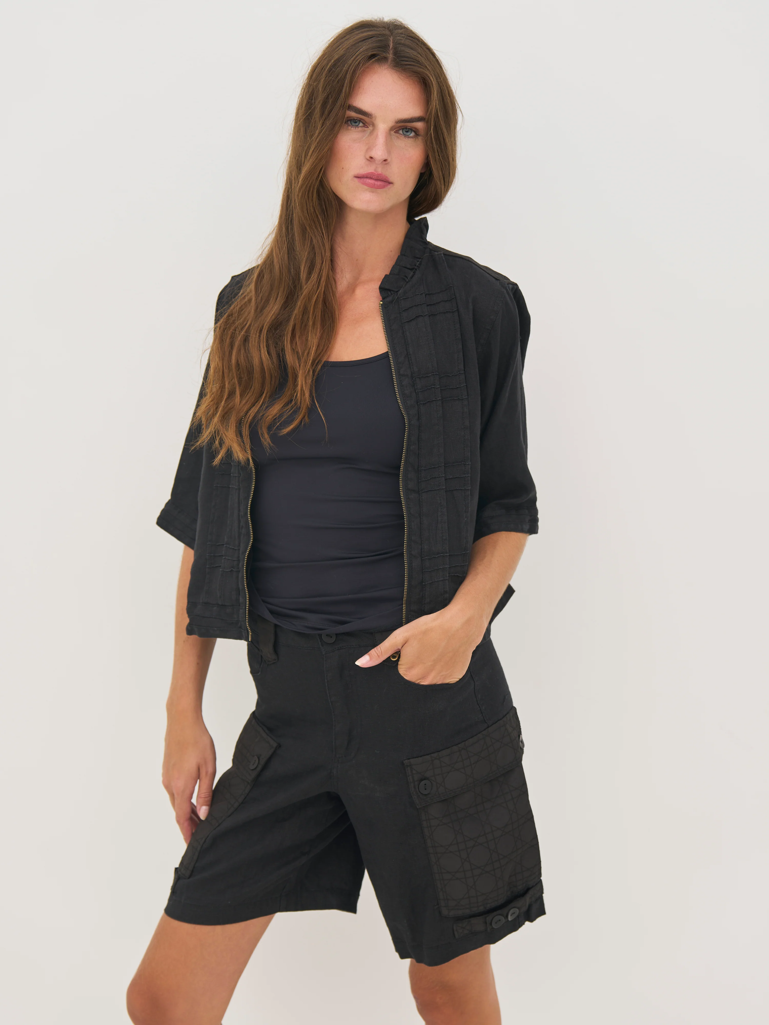 DAI linen jacket - Black - Image 5