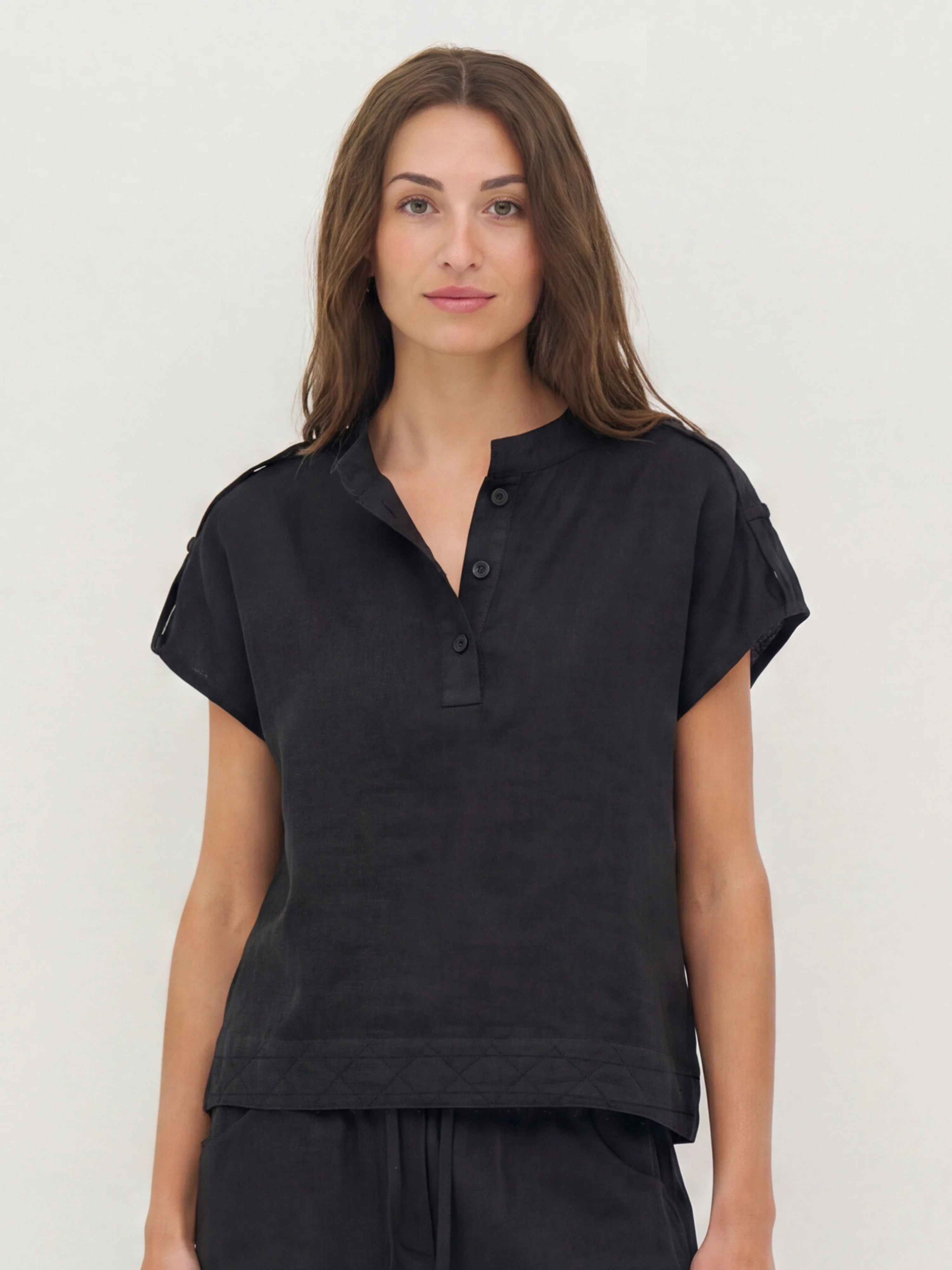 DAI linen top - Black - Image 3