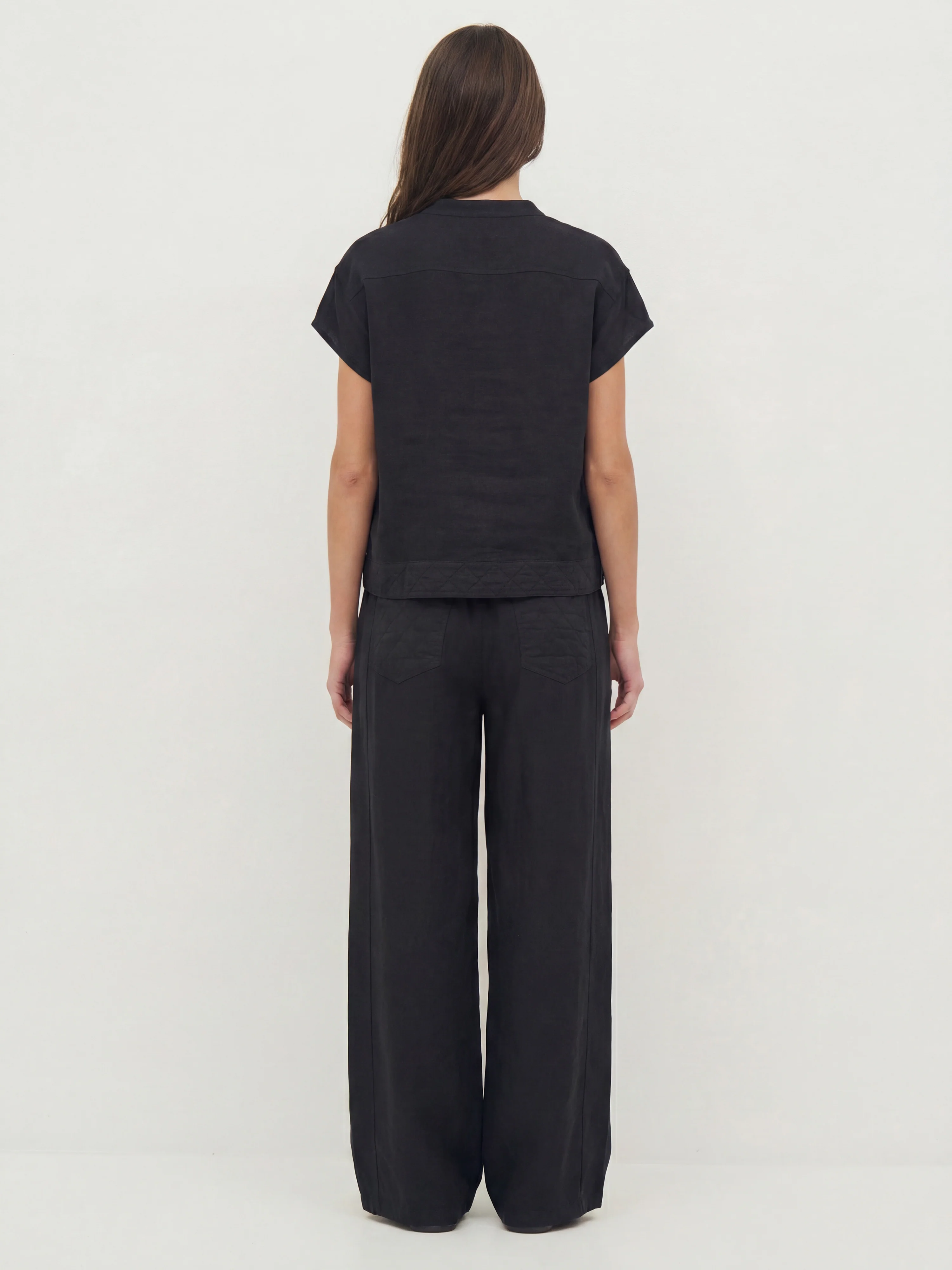 DAI linen top - Black - Image 4