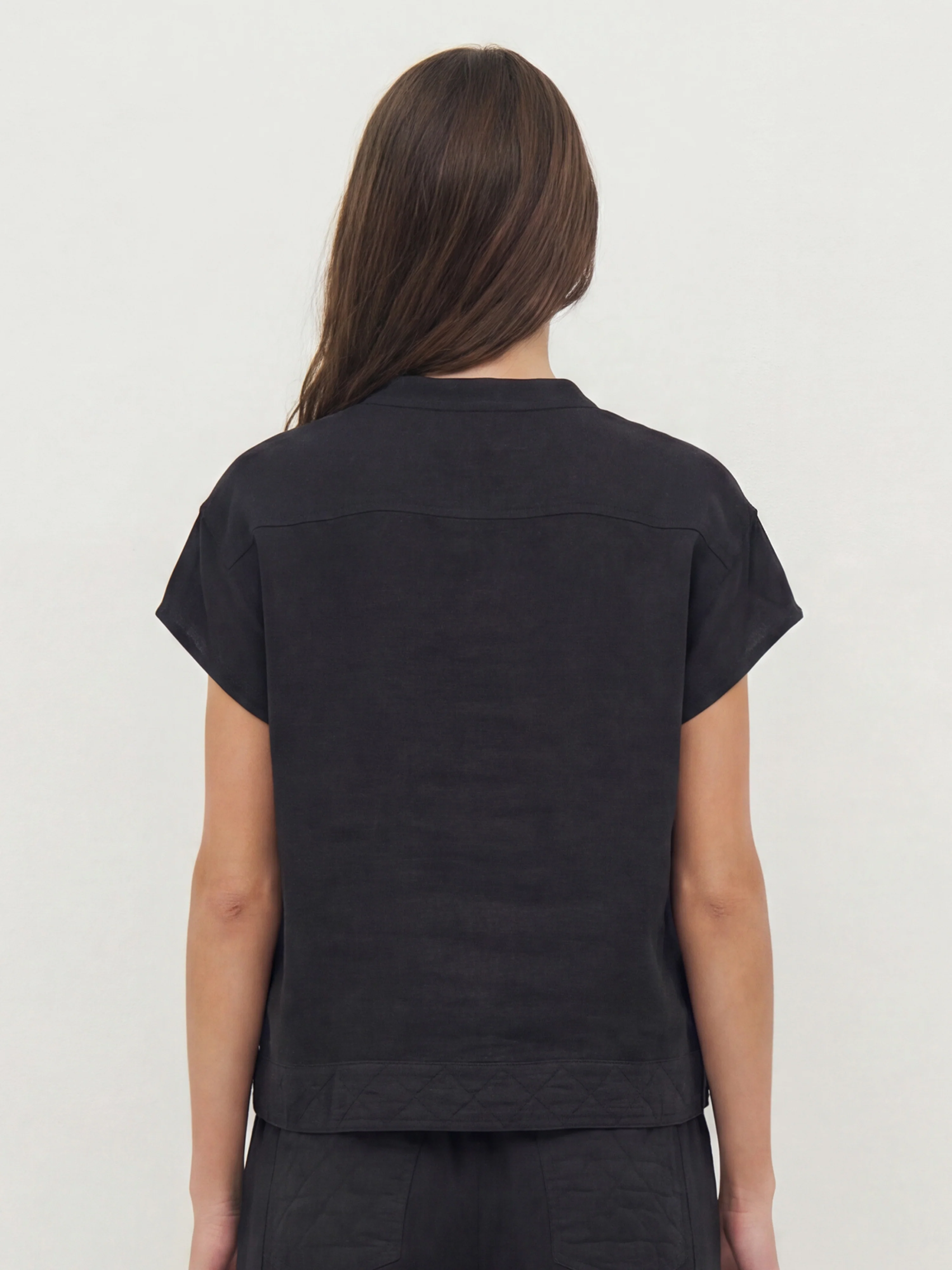 DAI linen top - Black - Image 5