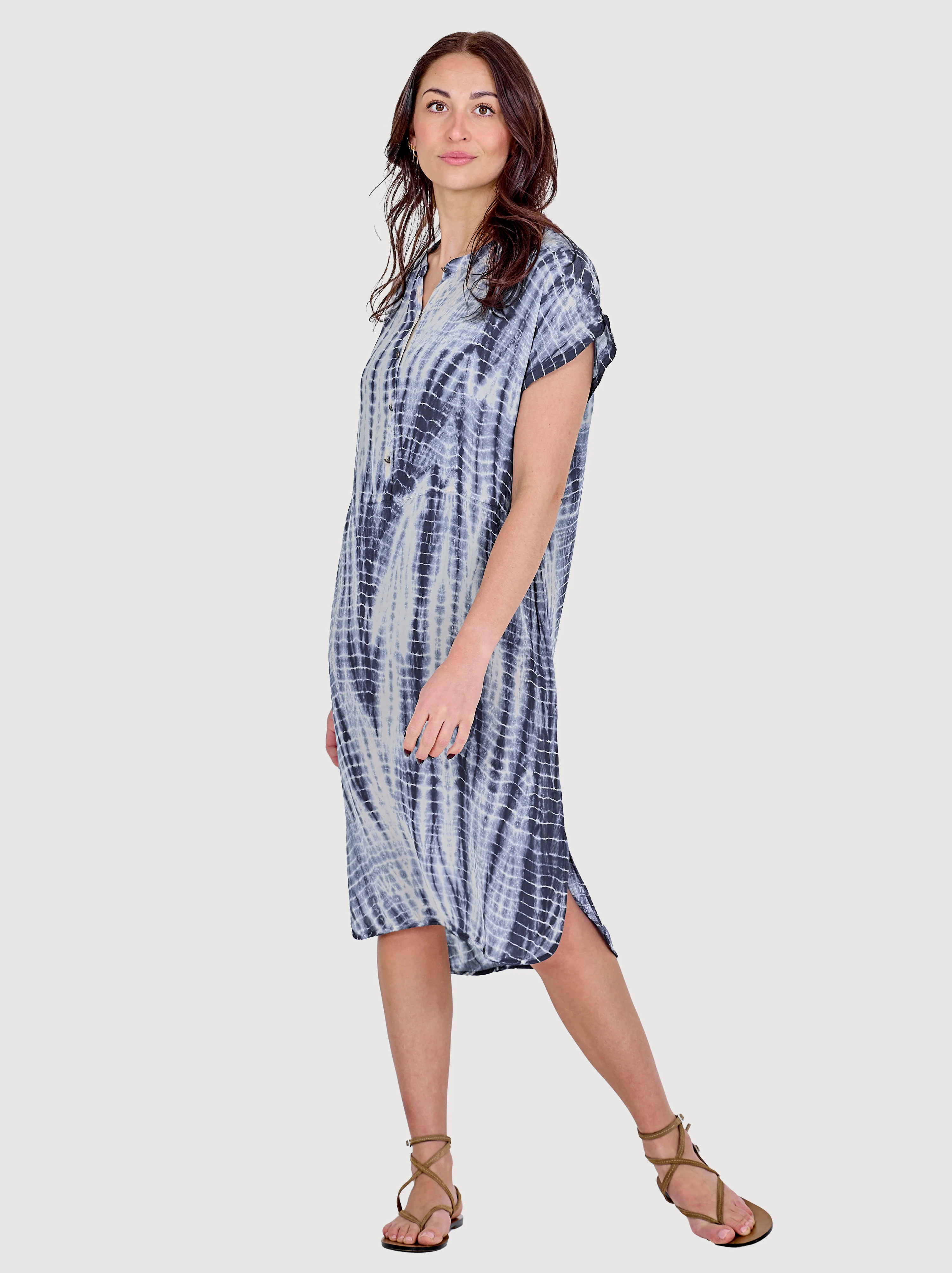 DANA Tunic Dress - Navy Mix - Image 3