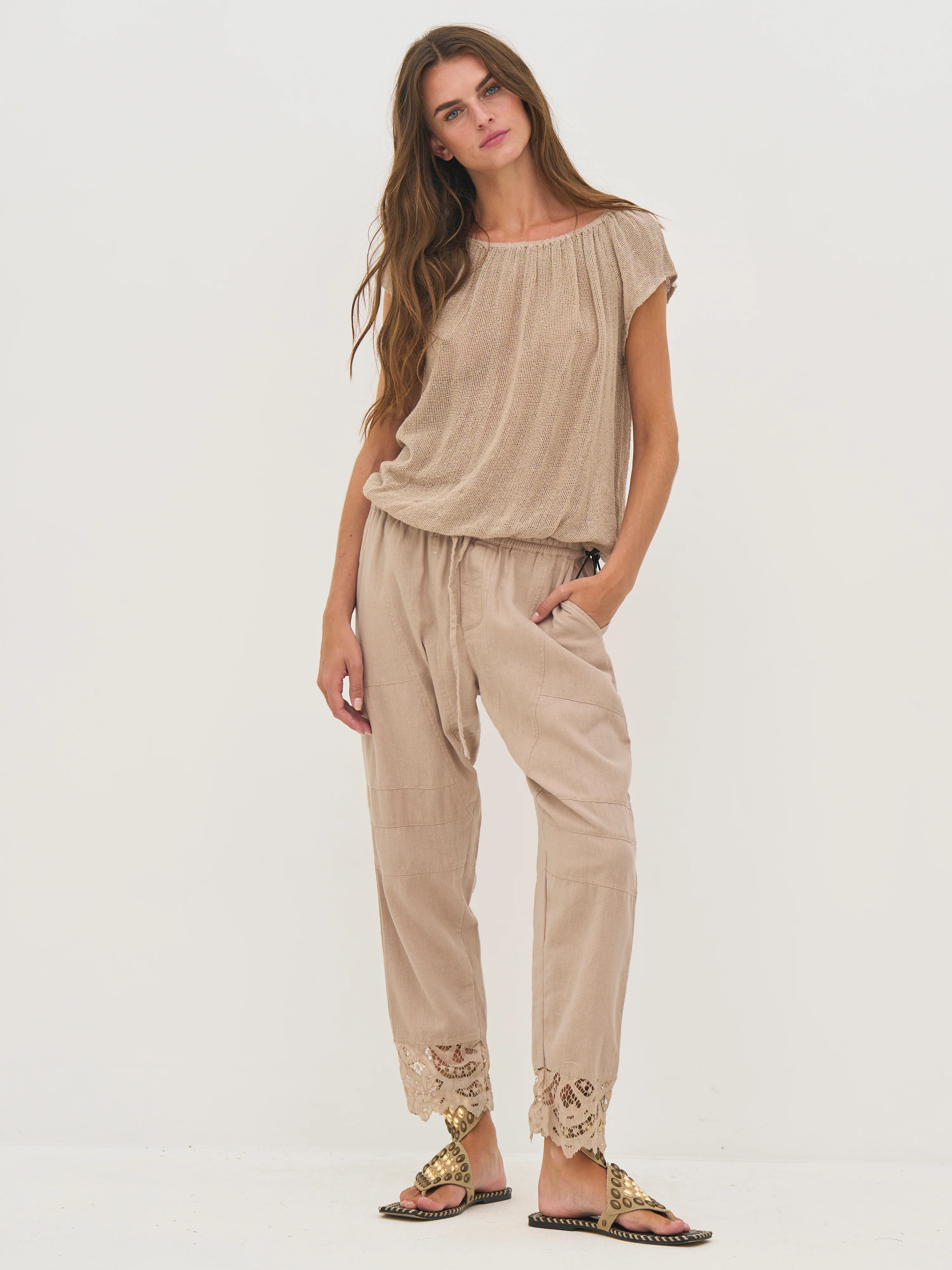 DEWI Lace Trousers - Seasand - Image 5