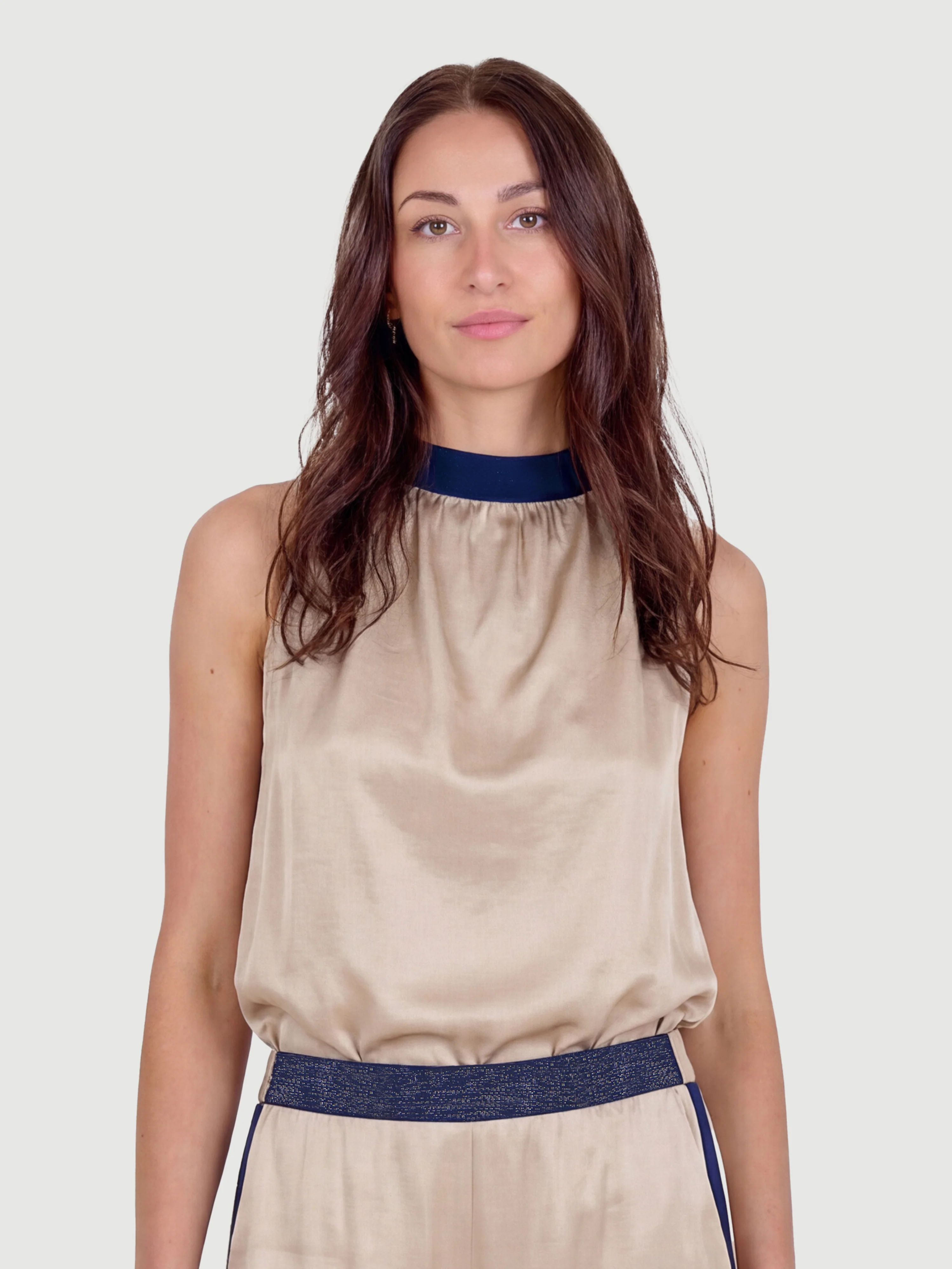 DIEM Top halterneck - Navy Mix - Image 2