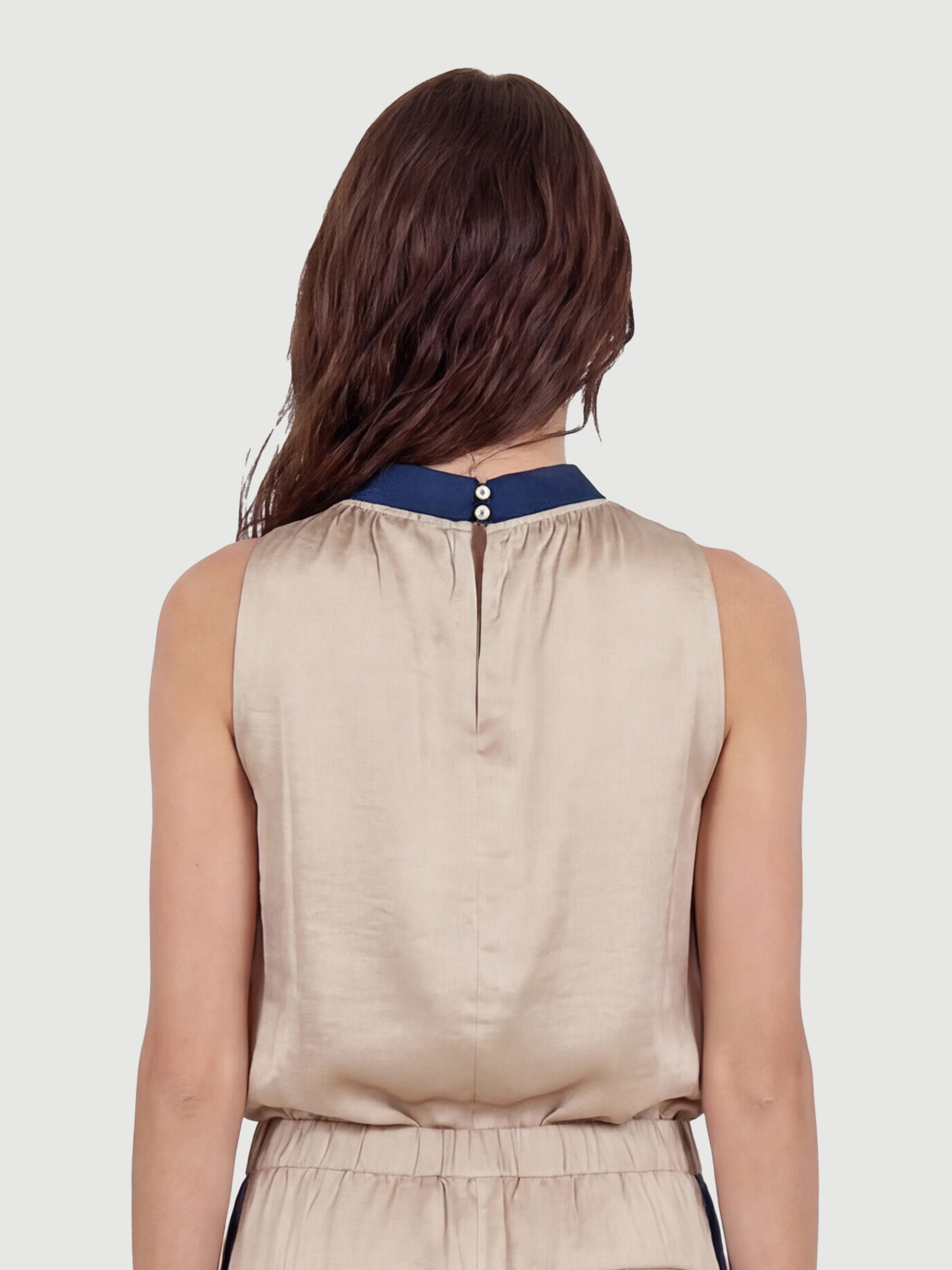 DIEM Top halterneck - Navy Mix - Image 5