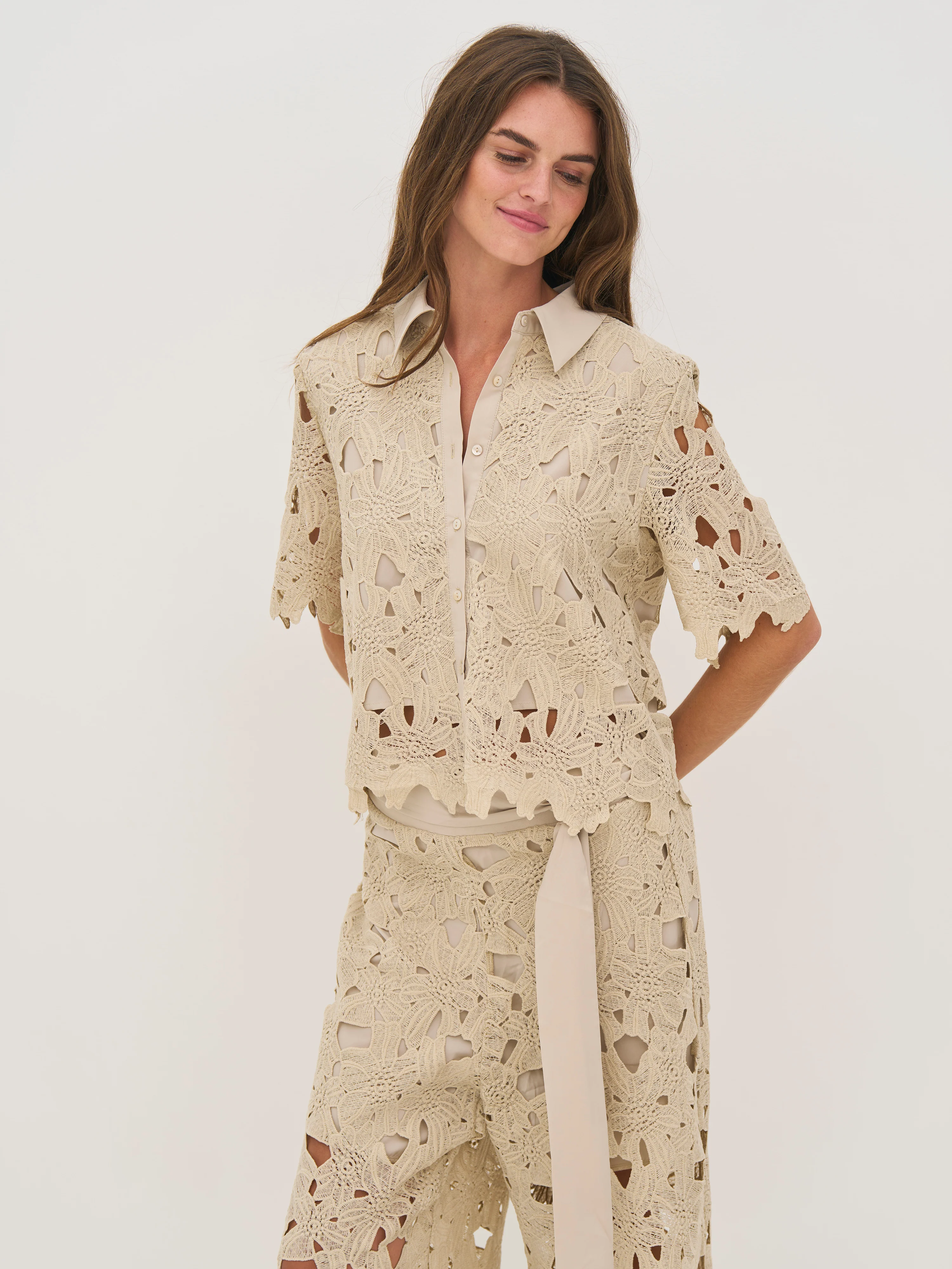 DECIA Lace Shirt - Bone - Image 4