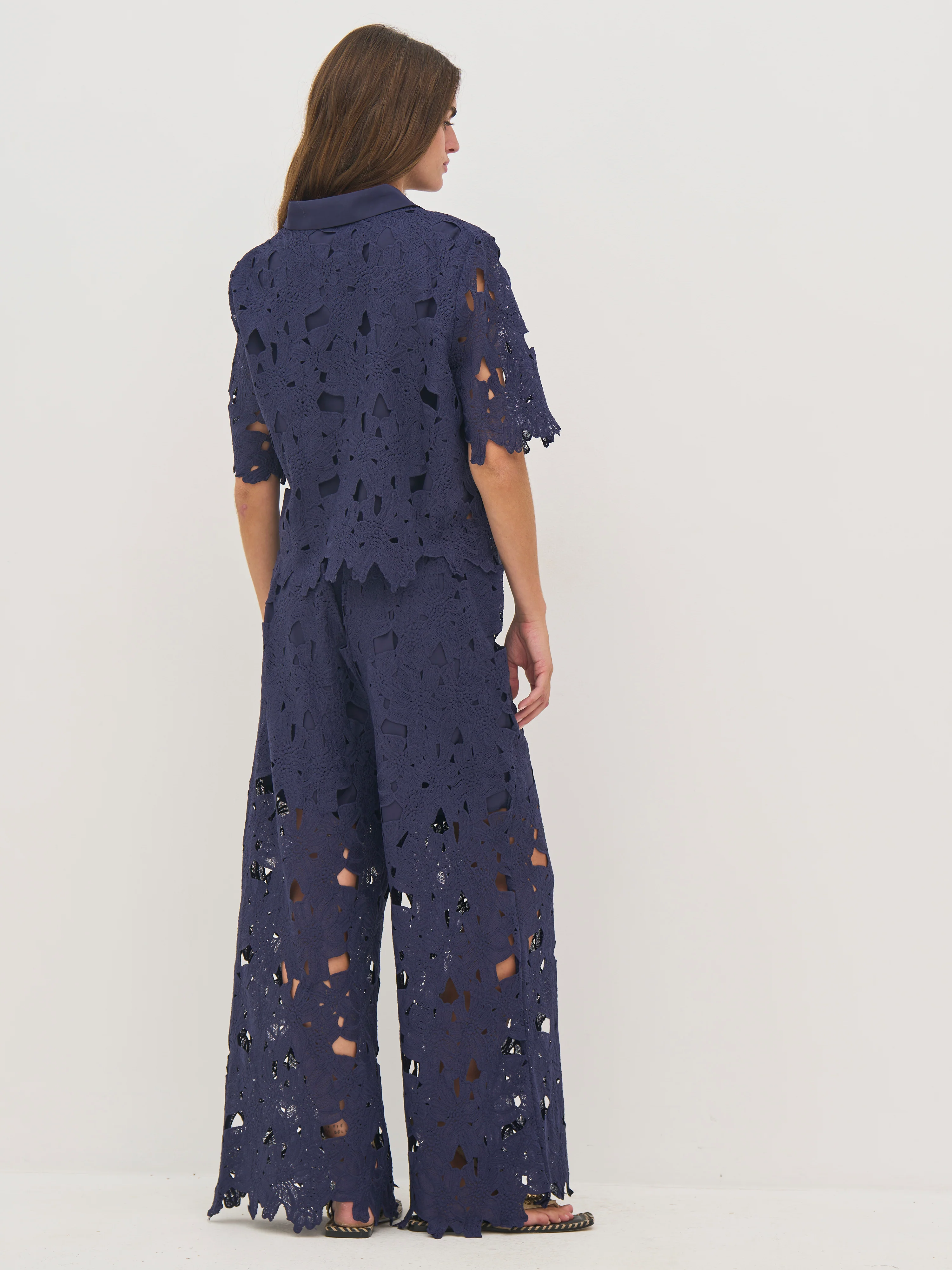 DECIA Lace Shirt - Navy - Image 5