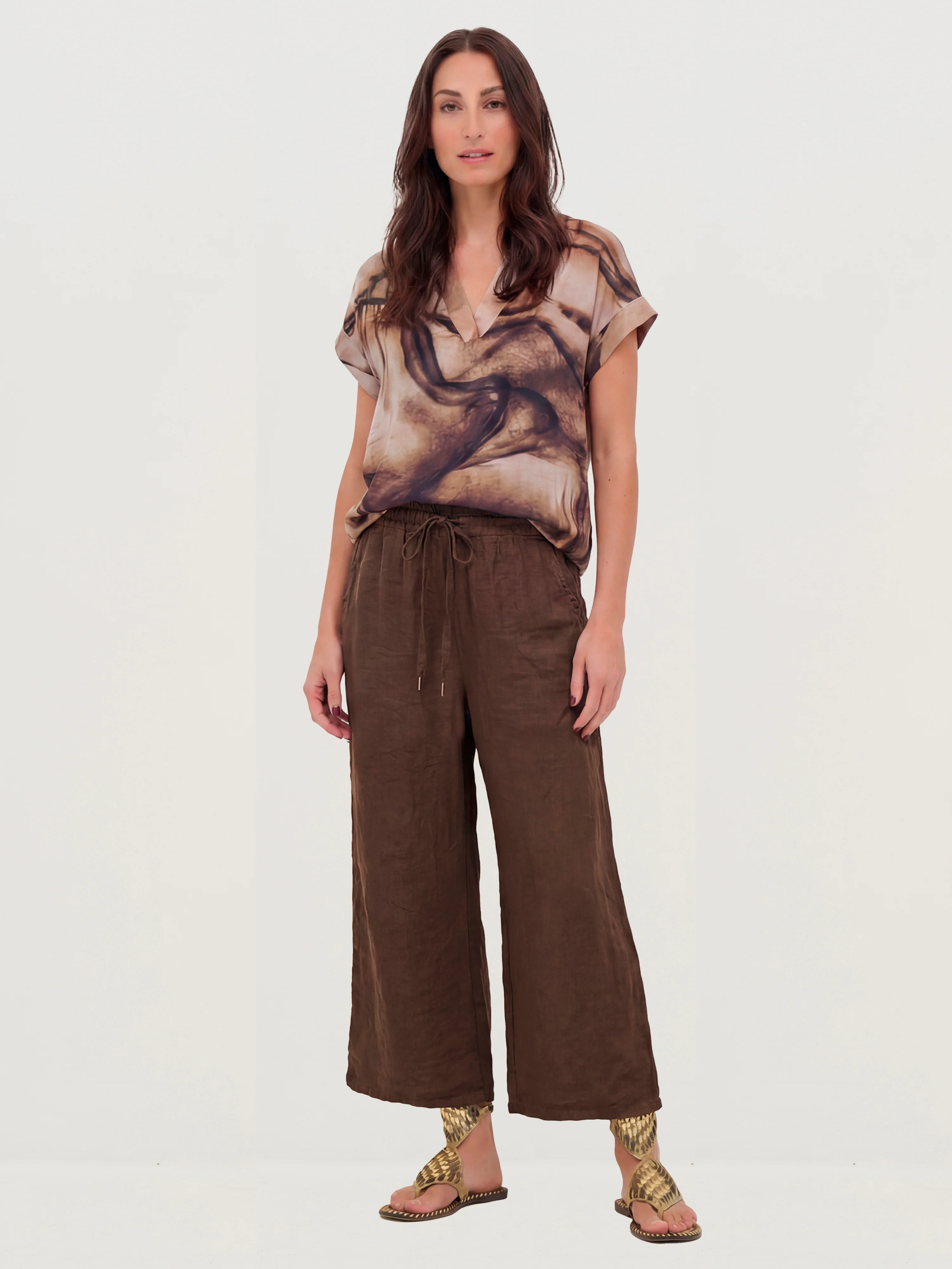 DORIS Culotte Trousers - Brown - Image 2