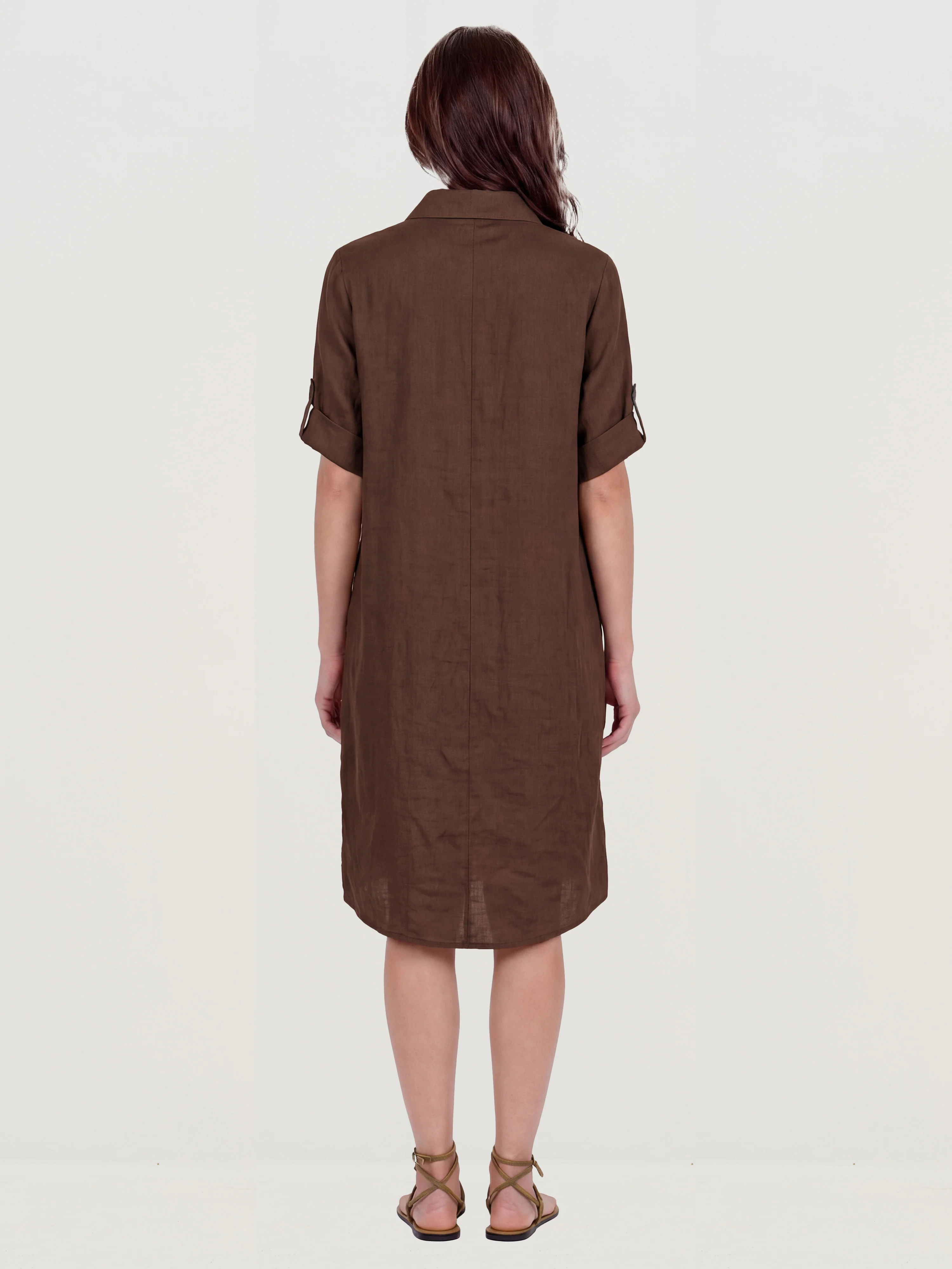 DORIS linen dress - Brown - Image 3
