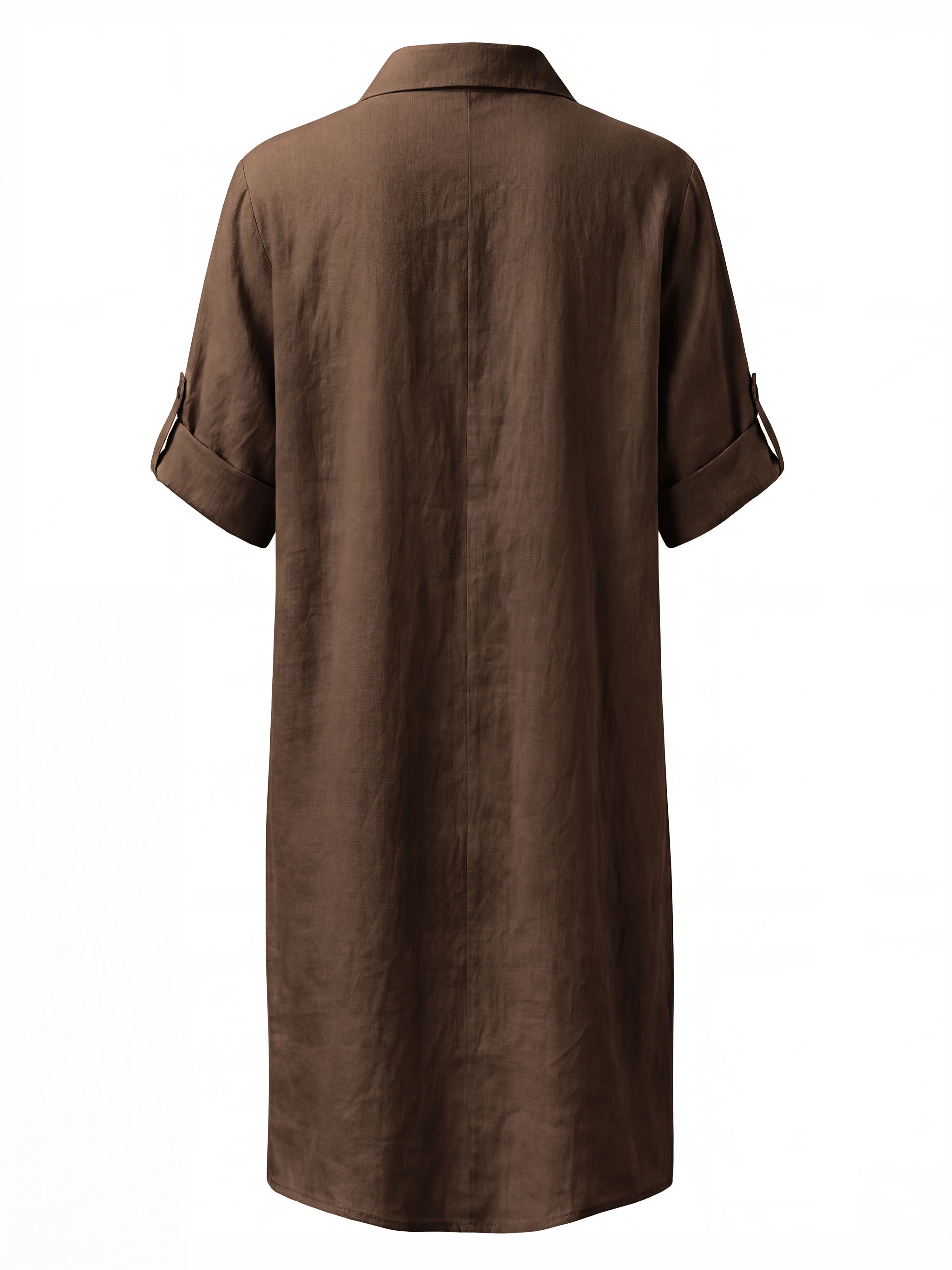 DORIS linen dress - Brown - Image 4