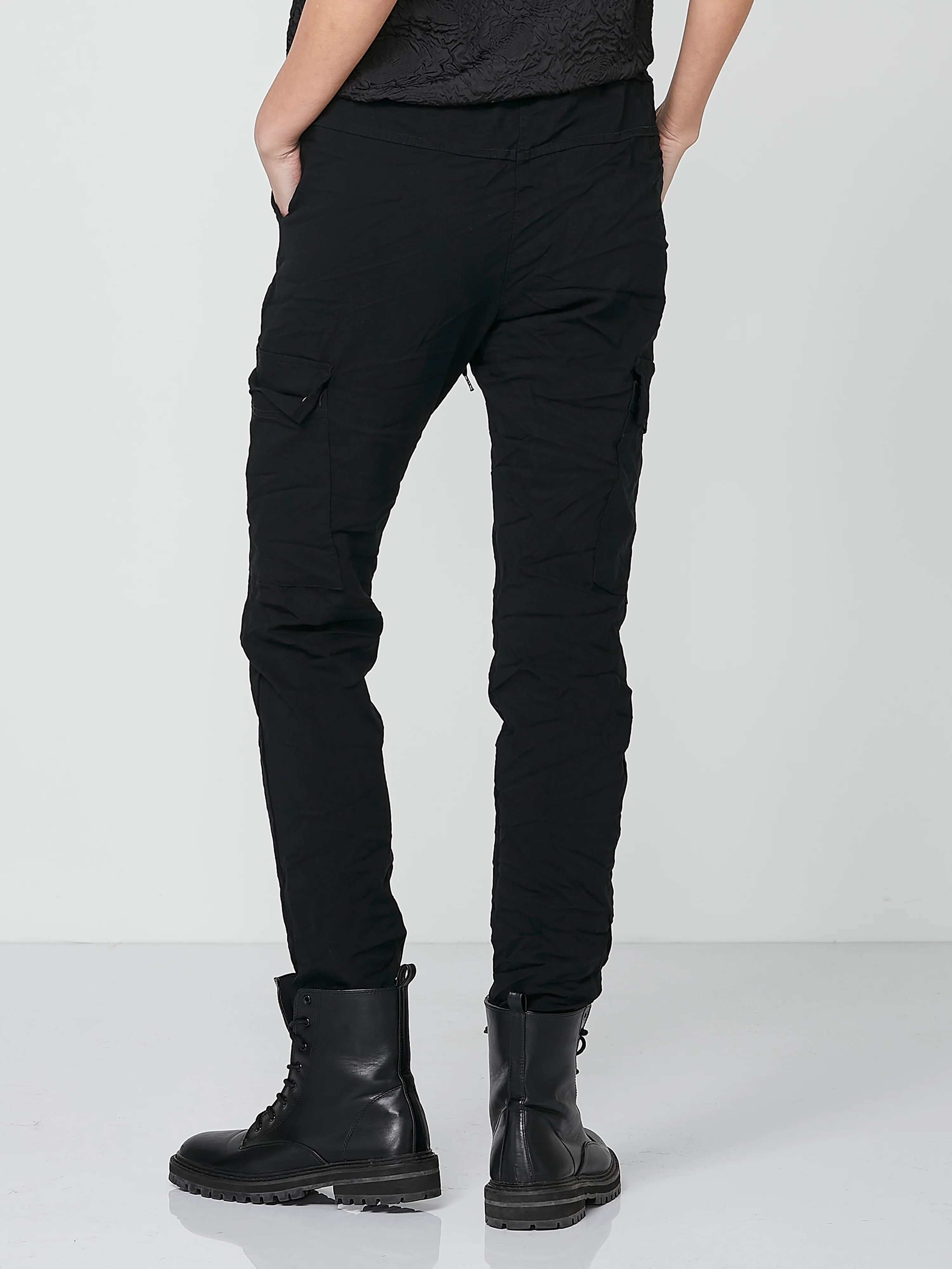 CARMEN cargo trousers - Solid black - Image 5